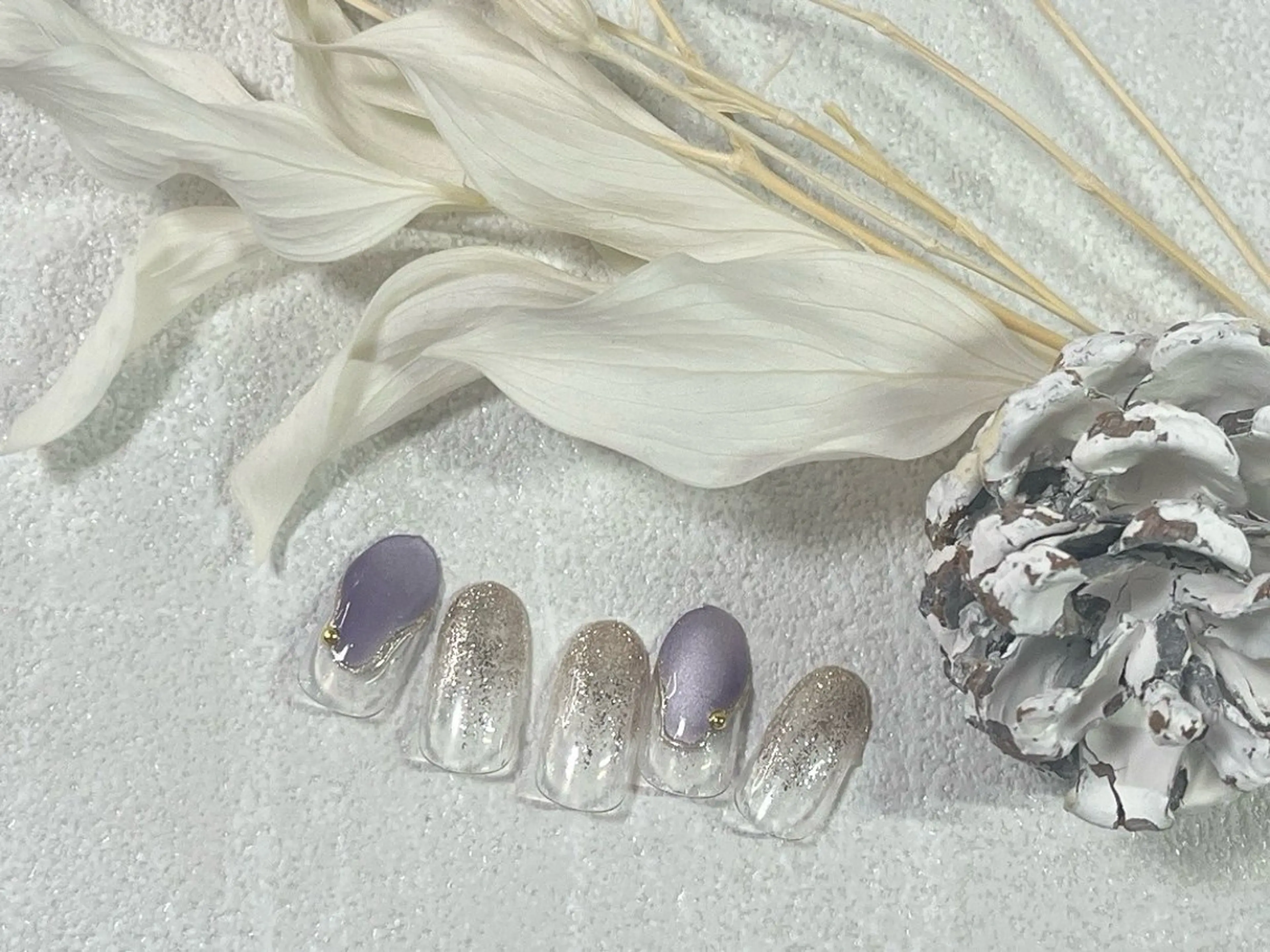 ネイル オーロラネイル ブルー 成人式 フットネイル フレンチネイル ハンドネイル kiki nail たまプラーザのネイルデザイン