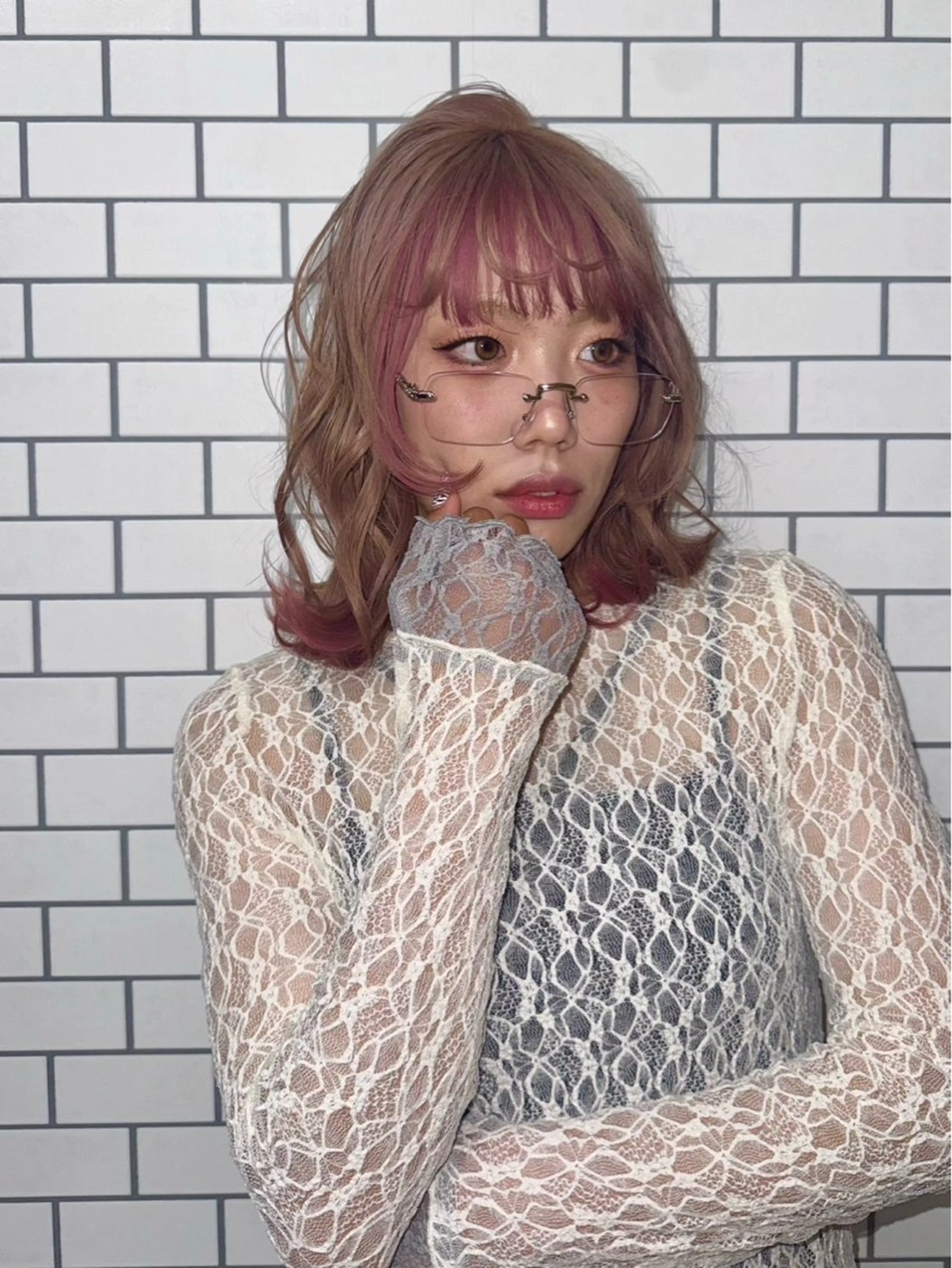 ロング Himena🎀 ハイトーン/デザインのヘアスタイル