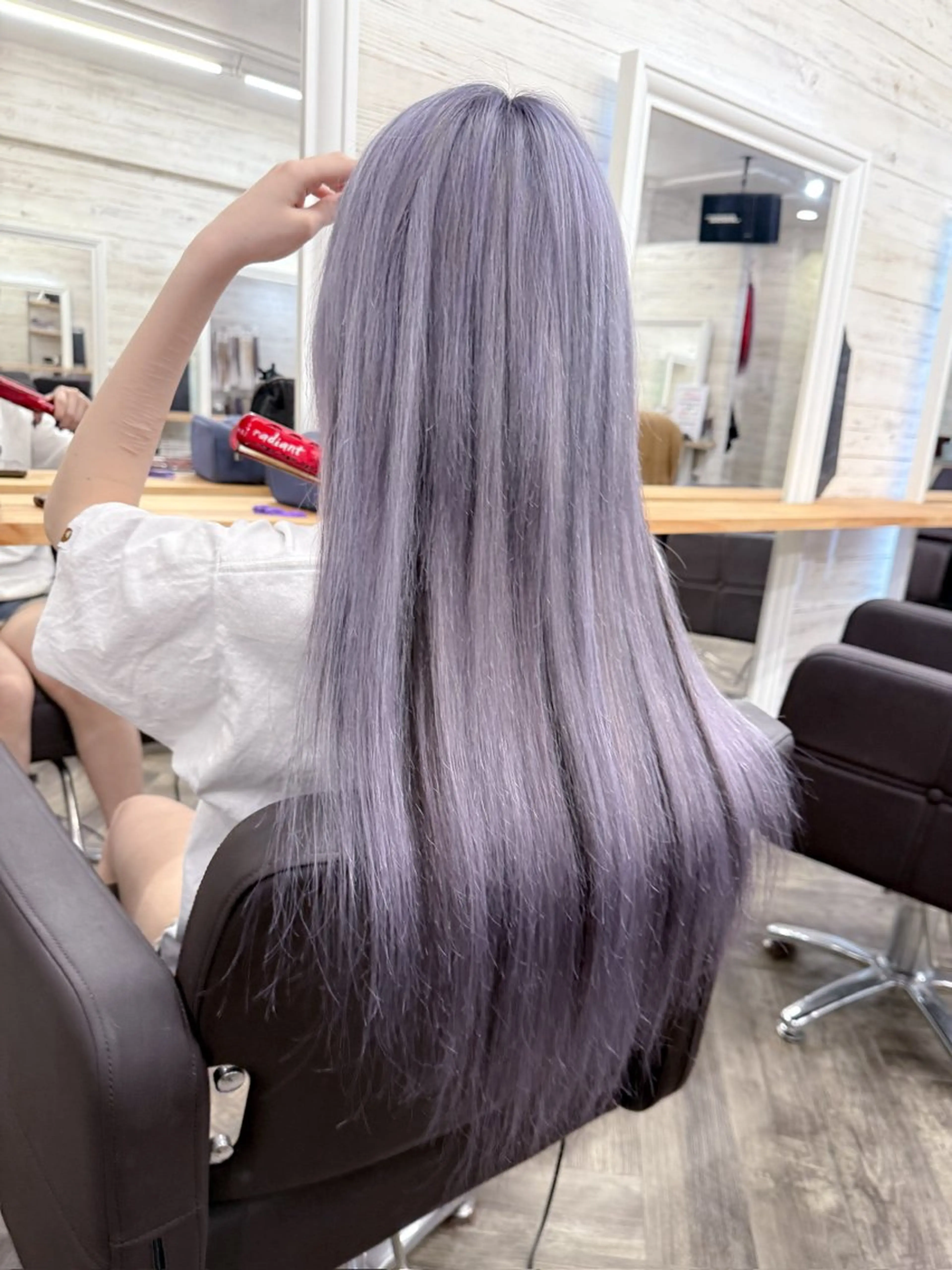 ロング カラー シールエクステ アッシュ ラベンダーカラー ラベンダーアッシュ エクステ 北沢 隆のヘアスタイル