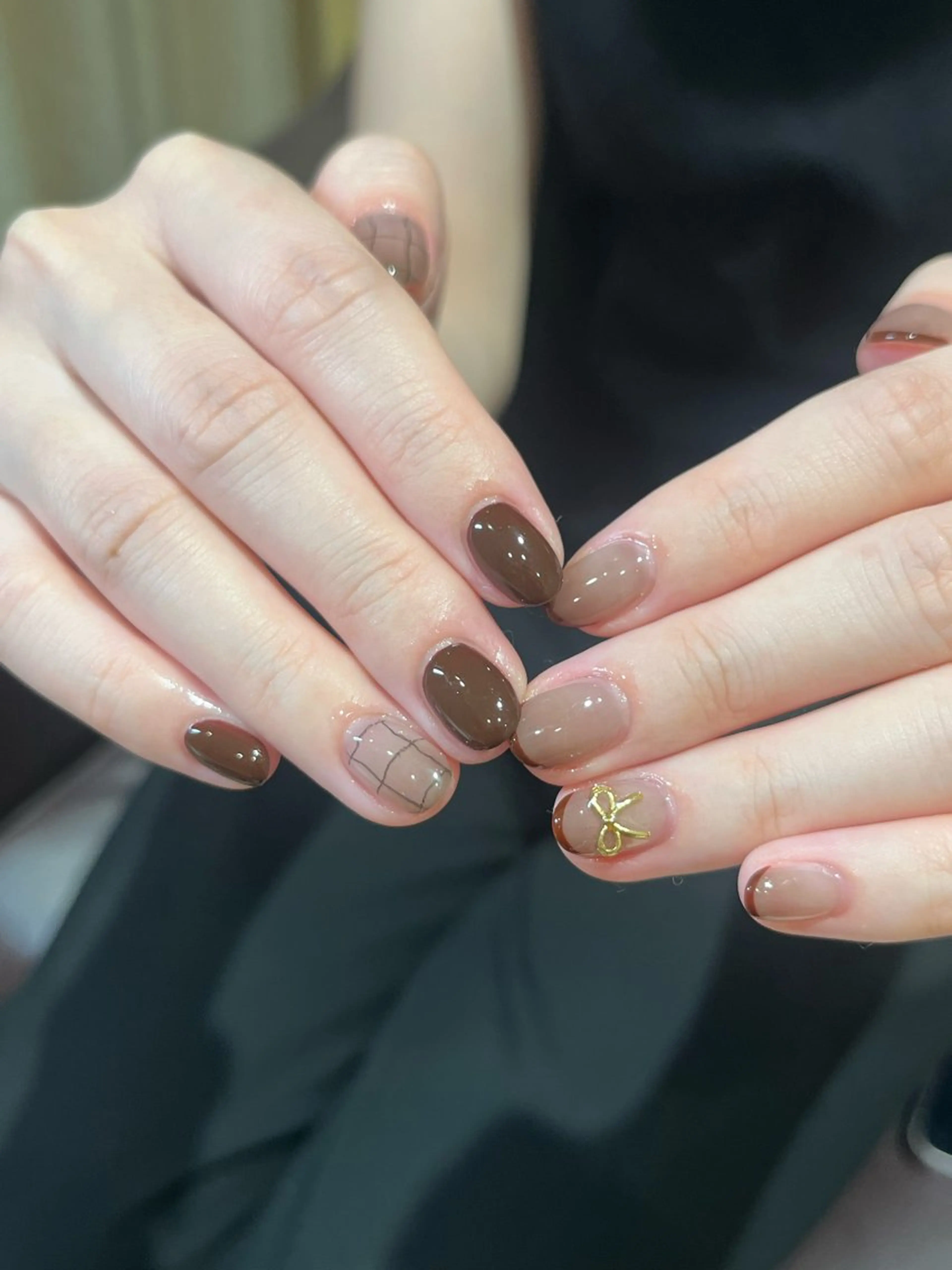ネイル アートネイル ブラウン NailAVANCE Ichikaのネイルデザイン