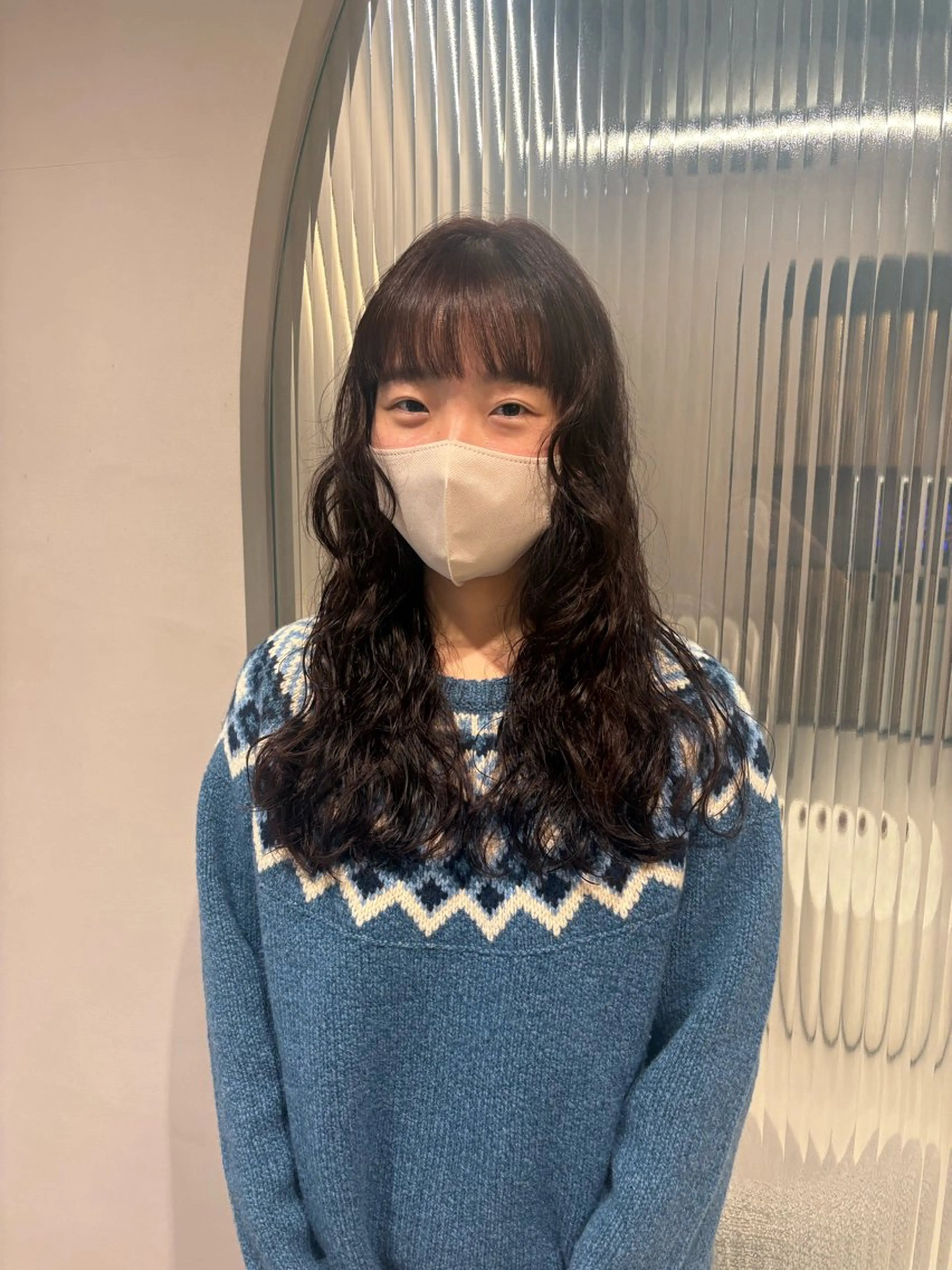 セミロング パーマ カット ヘアカラー パーマ トリートメント Kyoka emoriのヘアスタイル