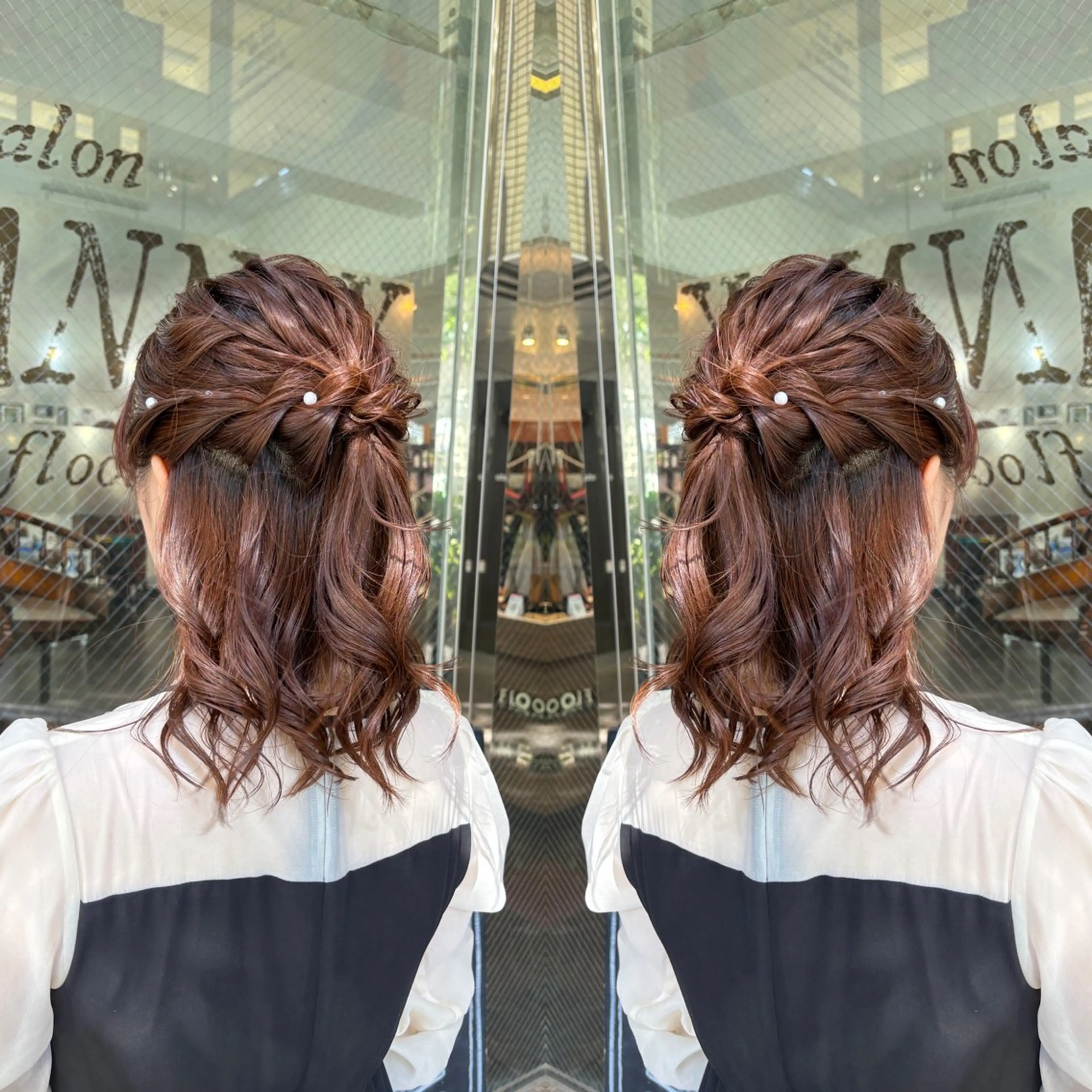 ミディアム ヘアアレンジ ☻モエカ/ハイトーン アレンジ☻のヘアスタイル