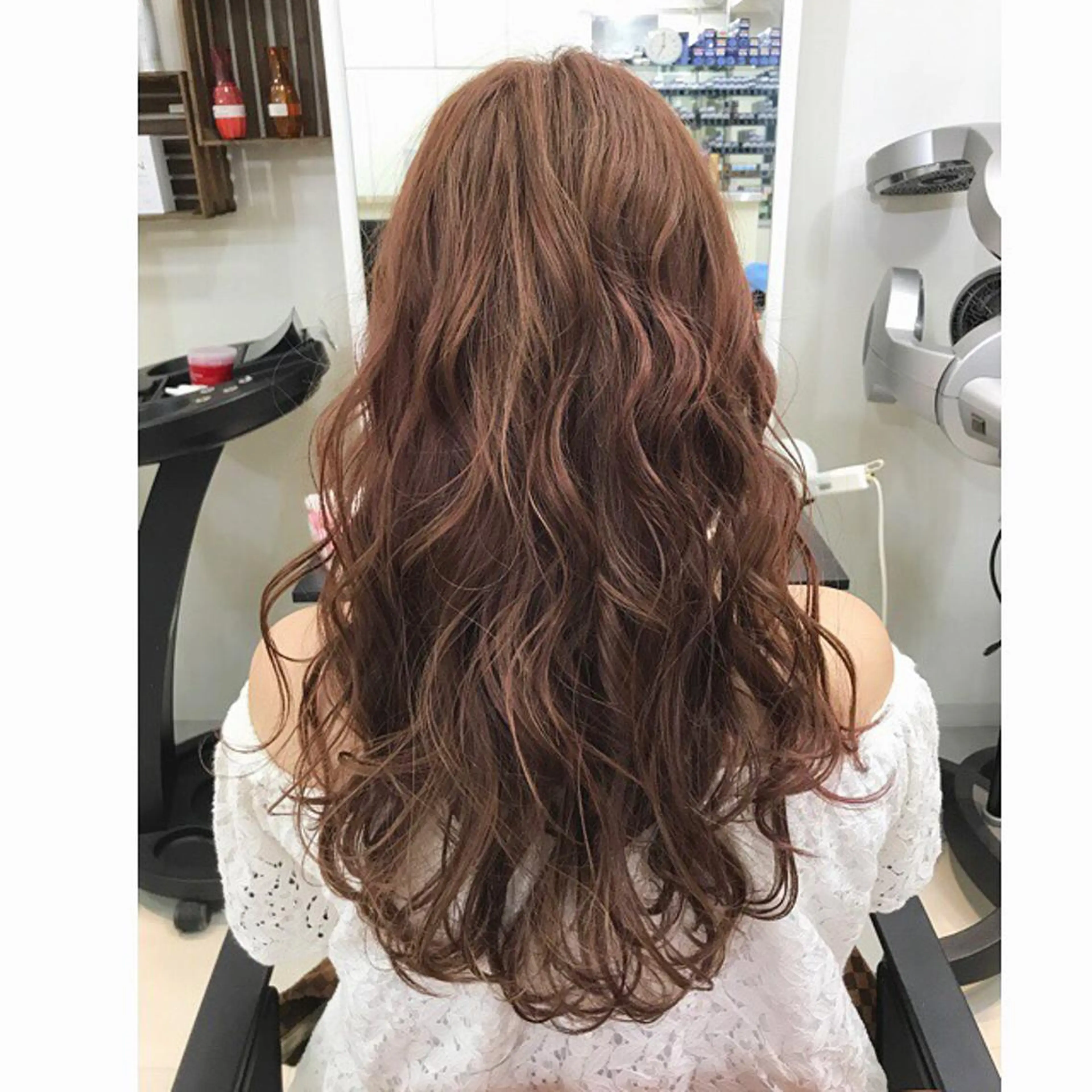 ロング カラー ベージュカラー ピンクカラー ピンクベージュ 藤野 美咲のヘアスタイル