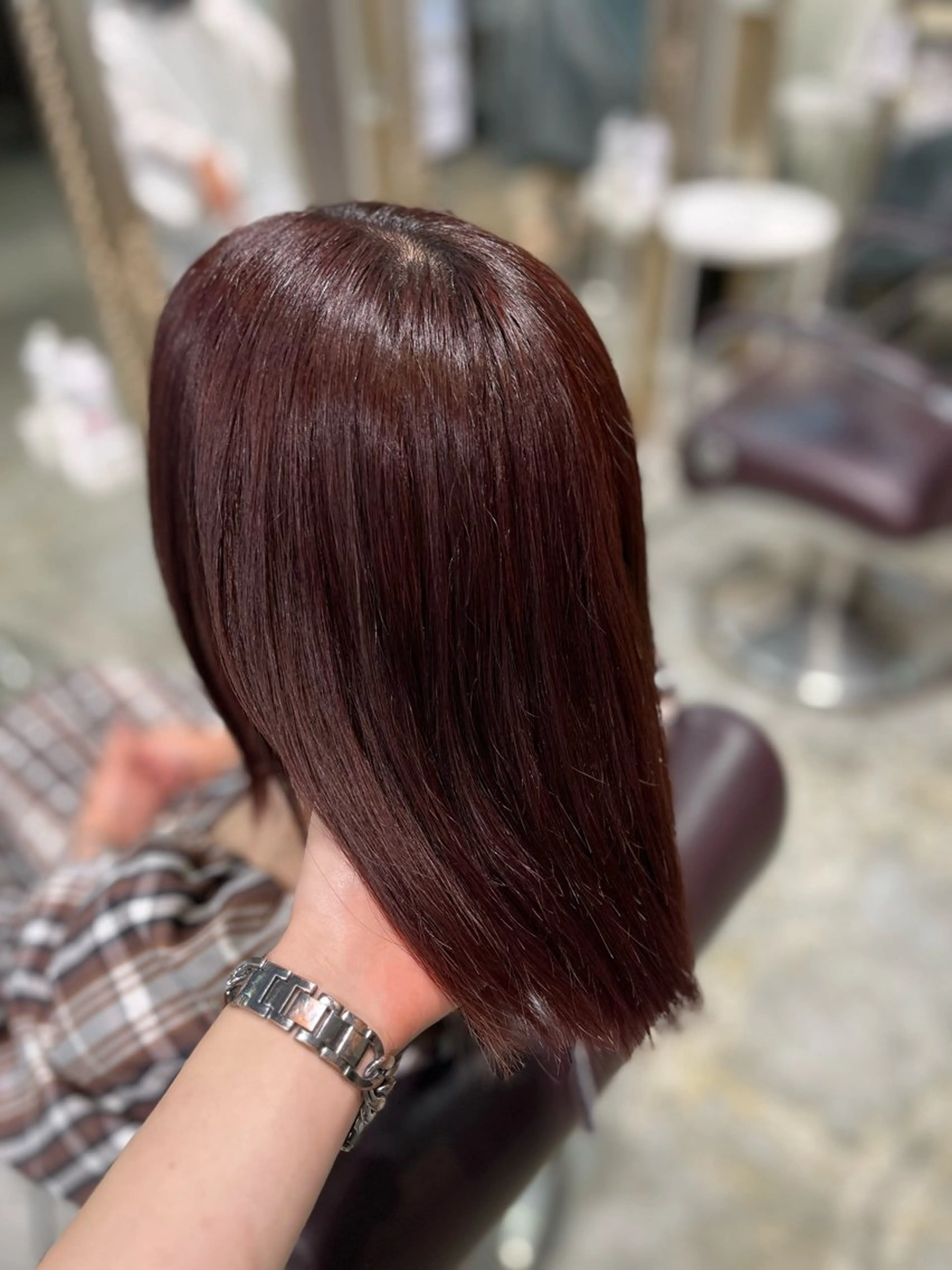 ミディアム カラー ヘアカラー トリートメント フェザーパーマ🌙 毛流れ yuzukiのヘアスタイル