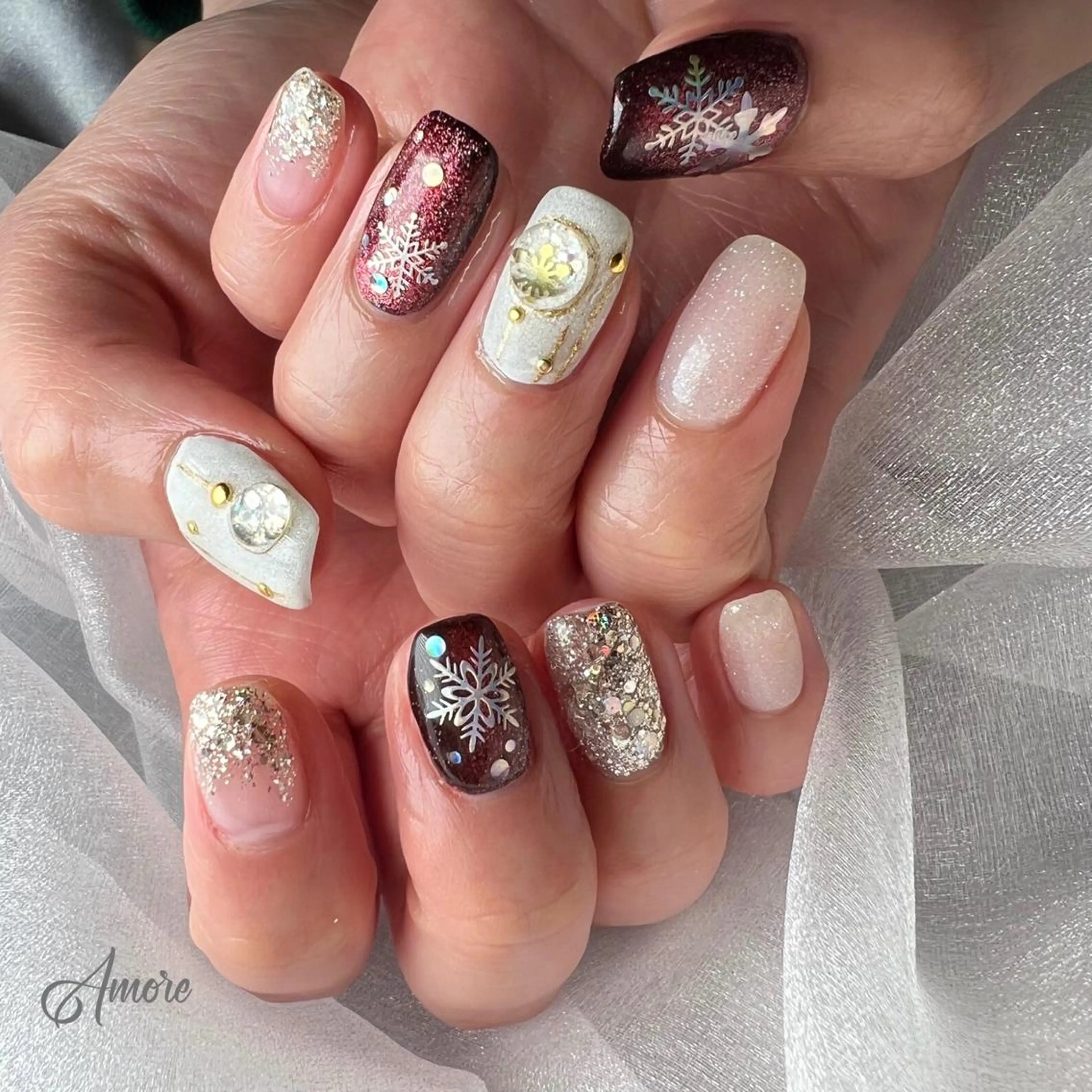 ネイル ジェルネイル ミラーネイル オフィスネイル パラジェル You kyehwaのネイルデザイン