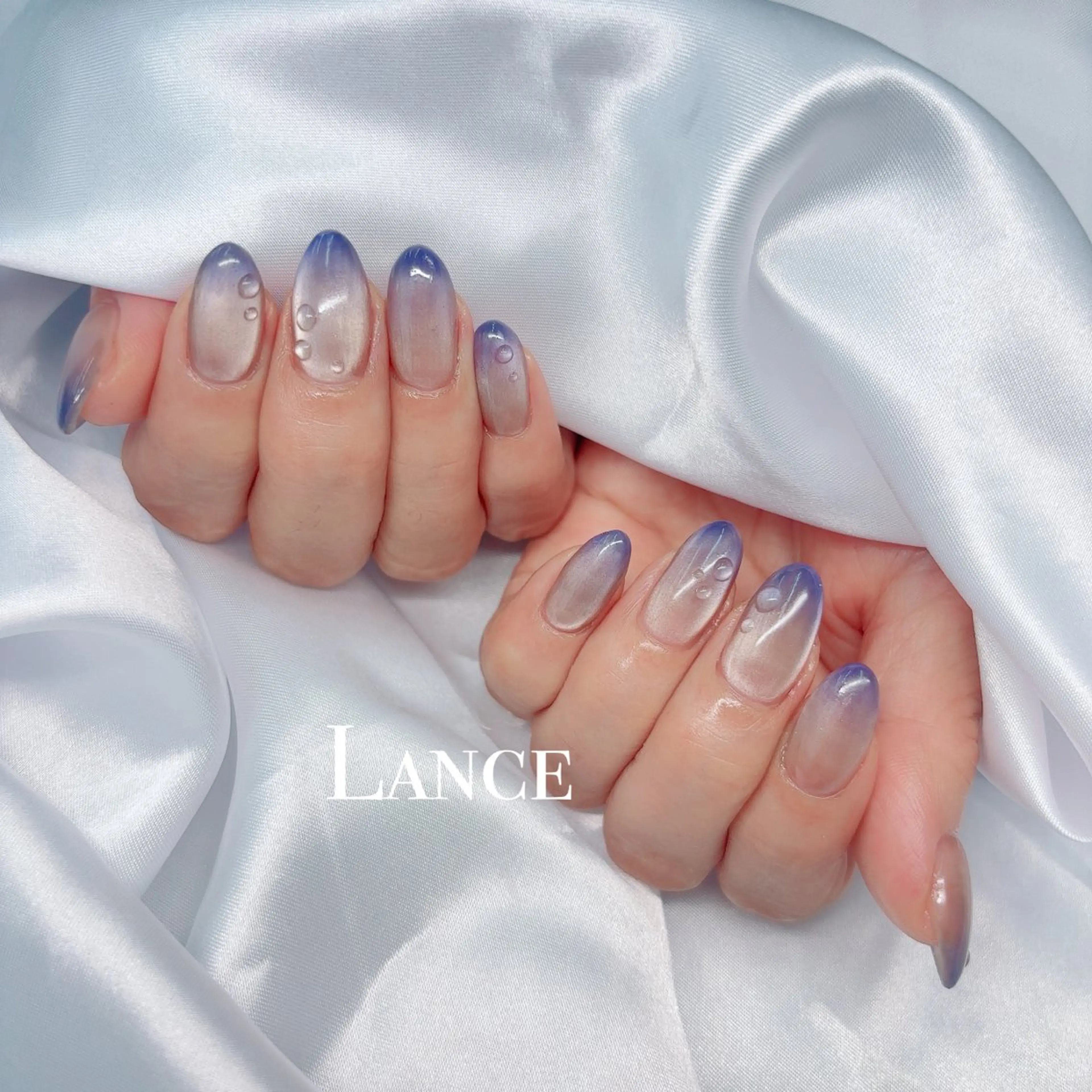 ネイル オーロラネイル フットネイル 氷ネイル・うるうるネイル キラキラネイル 韓国ネイル Lance nailのネイルデザイン