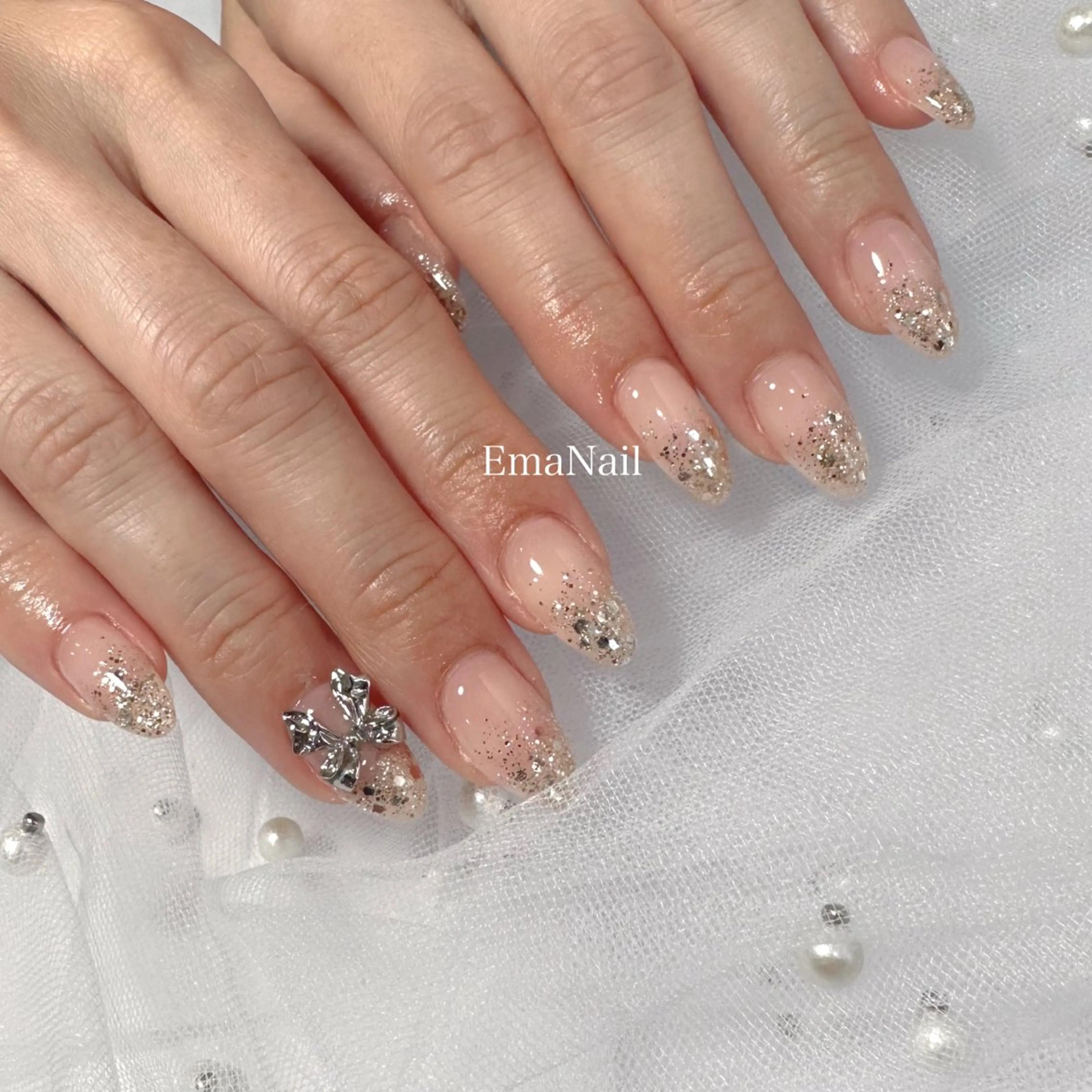 【🩵staffおすすめ🩵】ラメグラデーション(ベースクリア)￥5300の写真