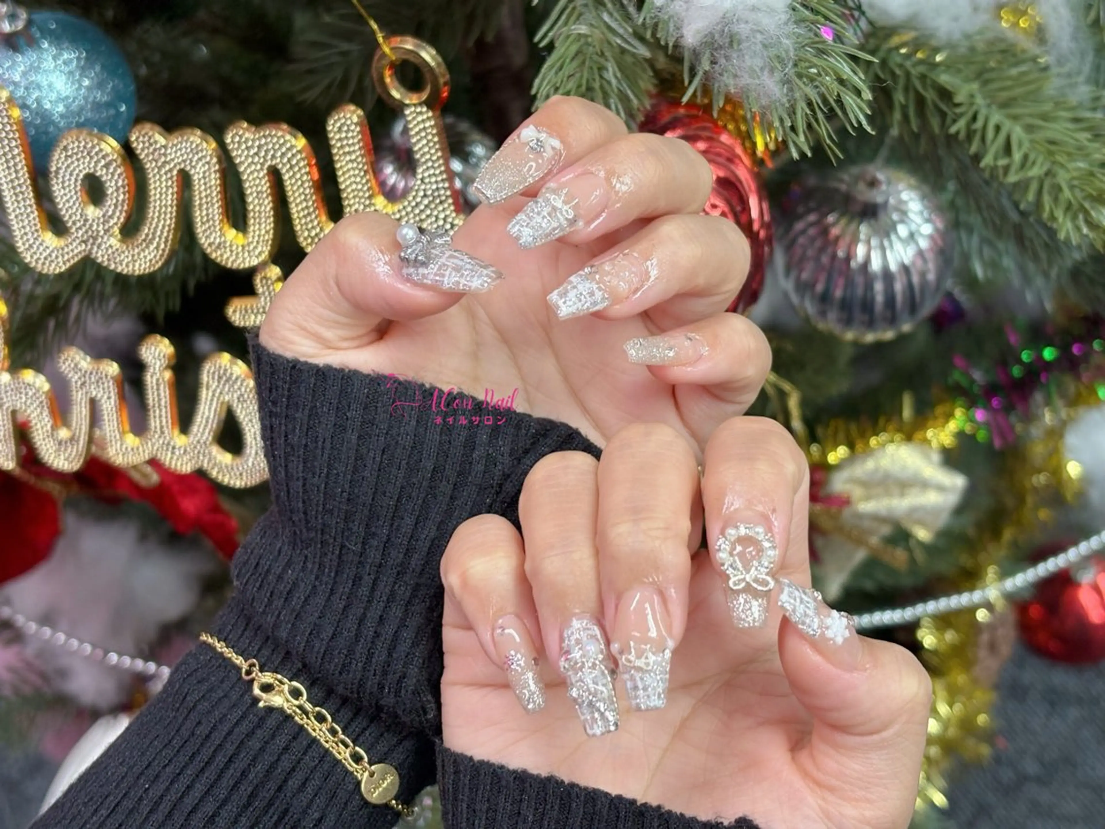 ネイル 桜ネイル 長さ出し フラワーネイル フレンチネイル ジェルネイル ハンドネイル AConNailSalon所属・ACon NailSalonのネイルデザイン