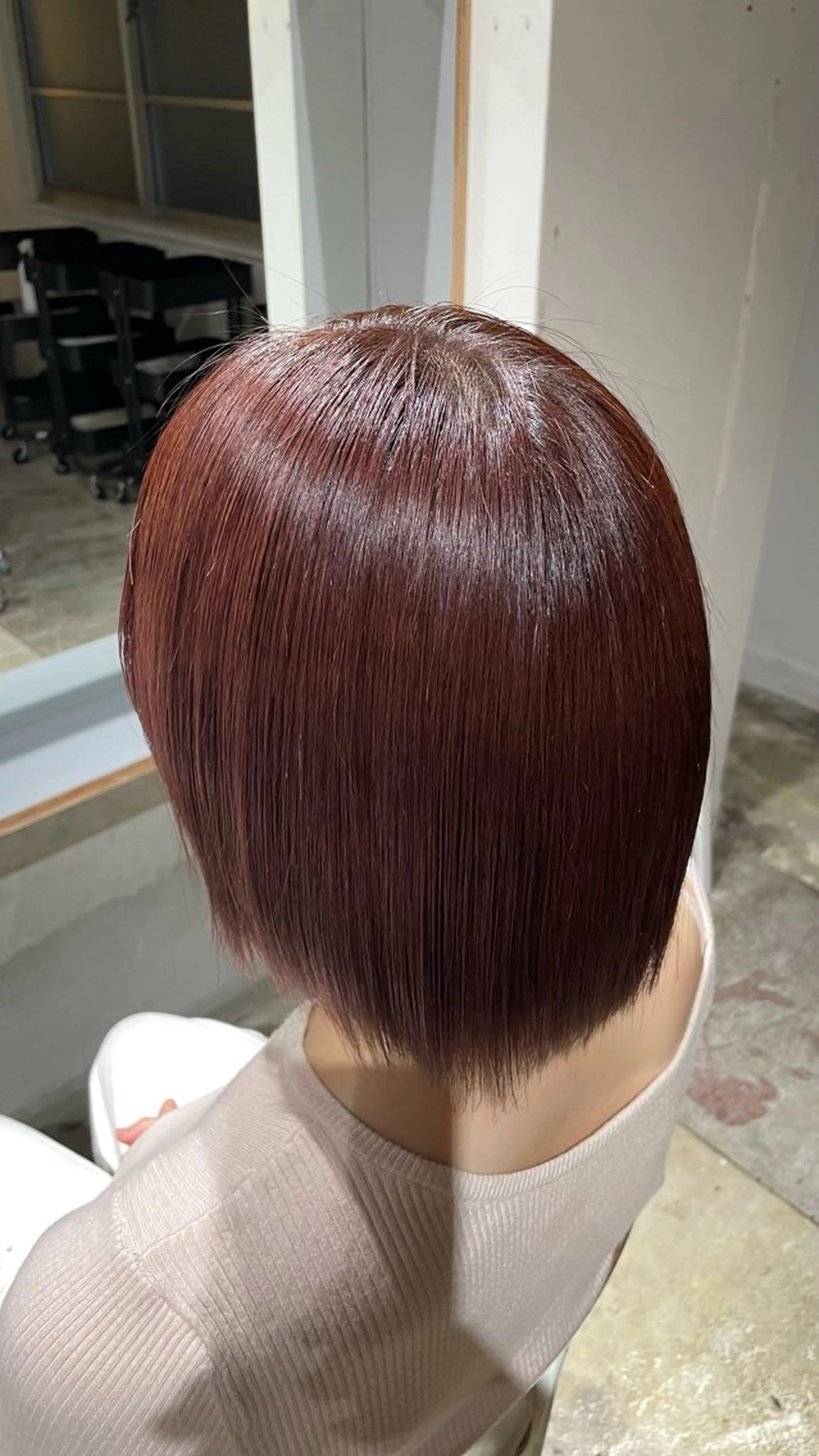 カラー ブリーチ ブラウンカラー レッドカラー ヘアカラー 安藤 まりのヘアスタイル