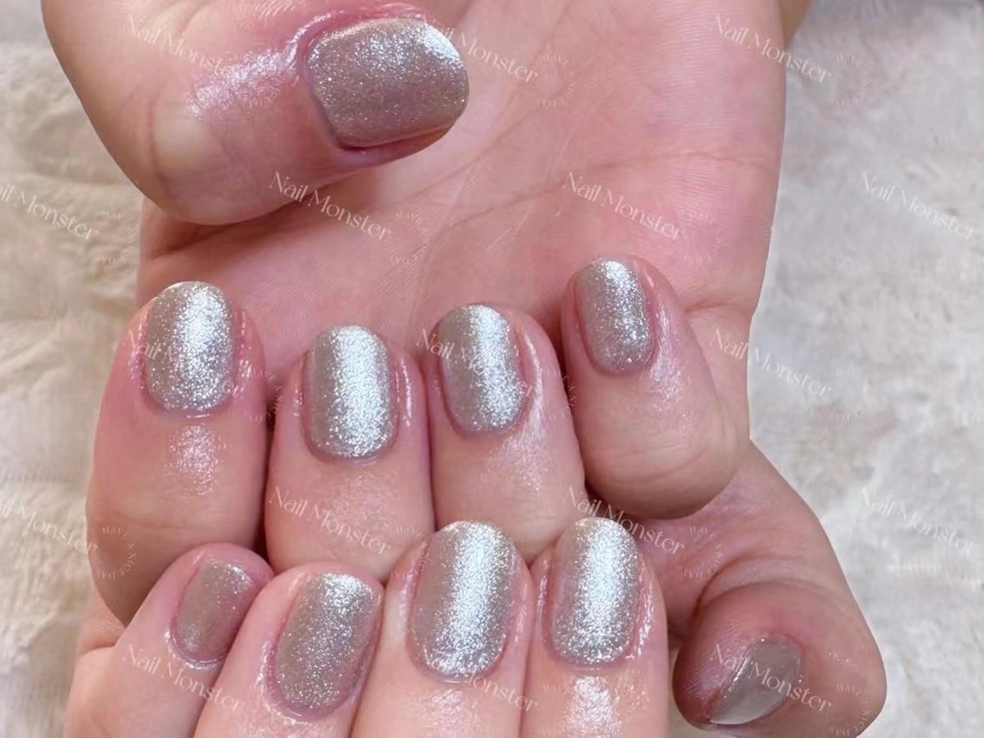 ネイル アートネイル オーロラネイル ガーリー キラキラネイル 韓国ネイル Nail Monsterのネイルデザイン