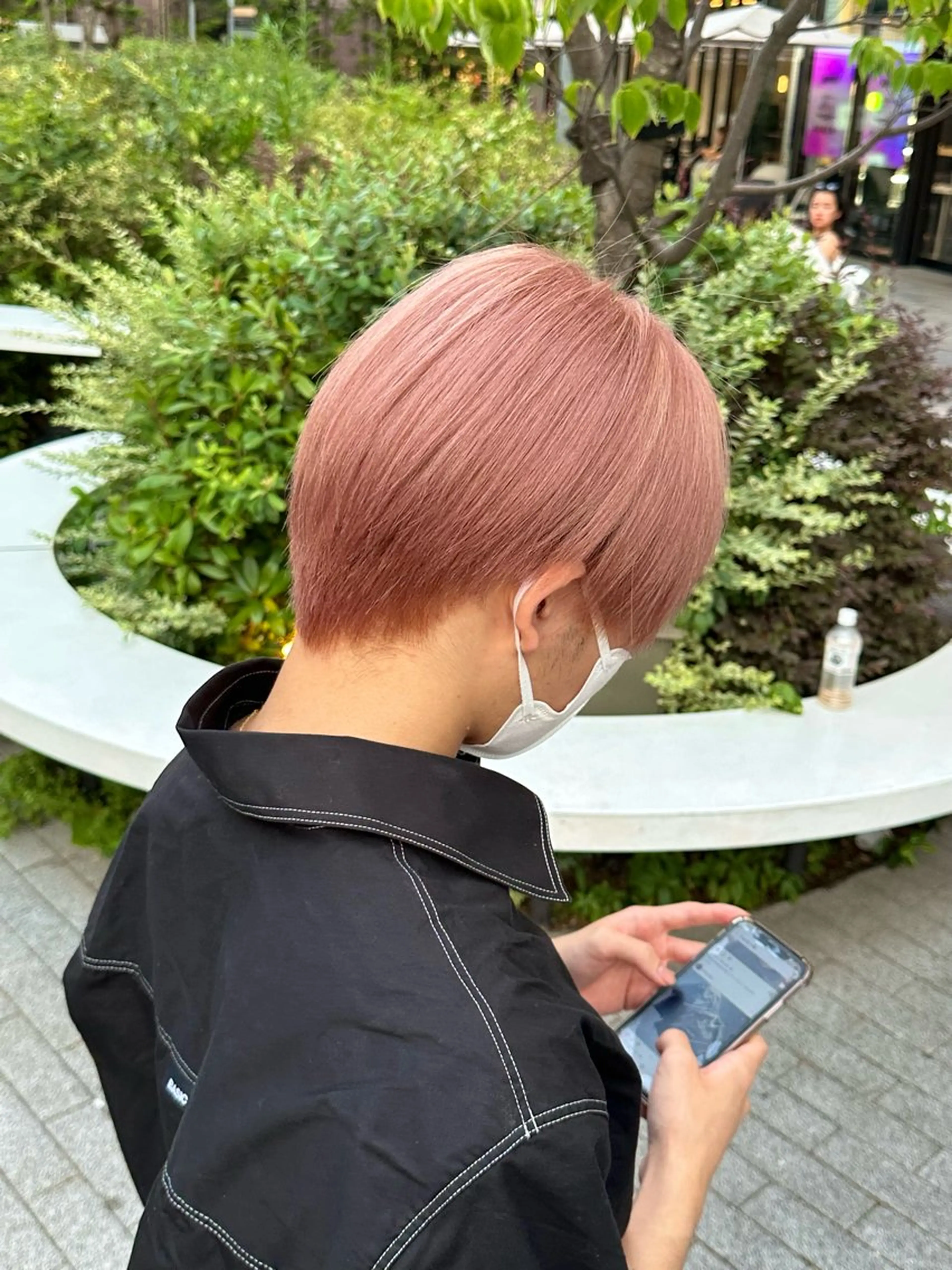 ショート カラー メンズ メンズブリーチ ベージュカラー ブリーチ ピンクカラー ピンクベージュ 🌷モア 🌷暖色カラー・ボブのヘアスタイル