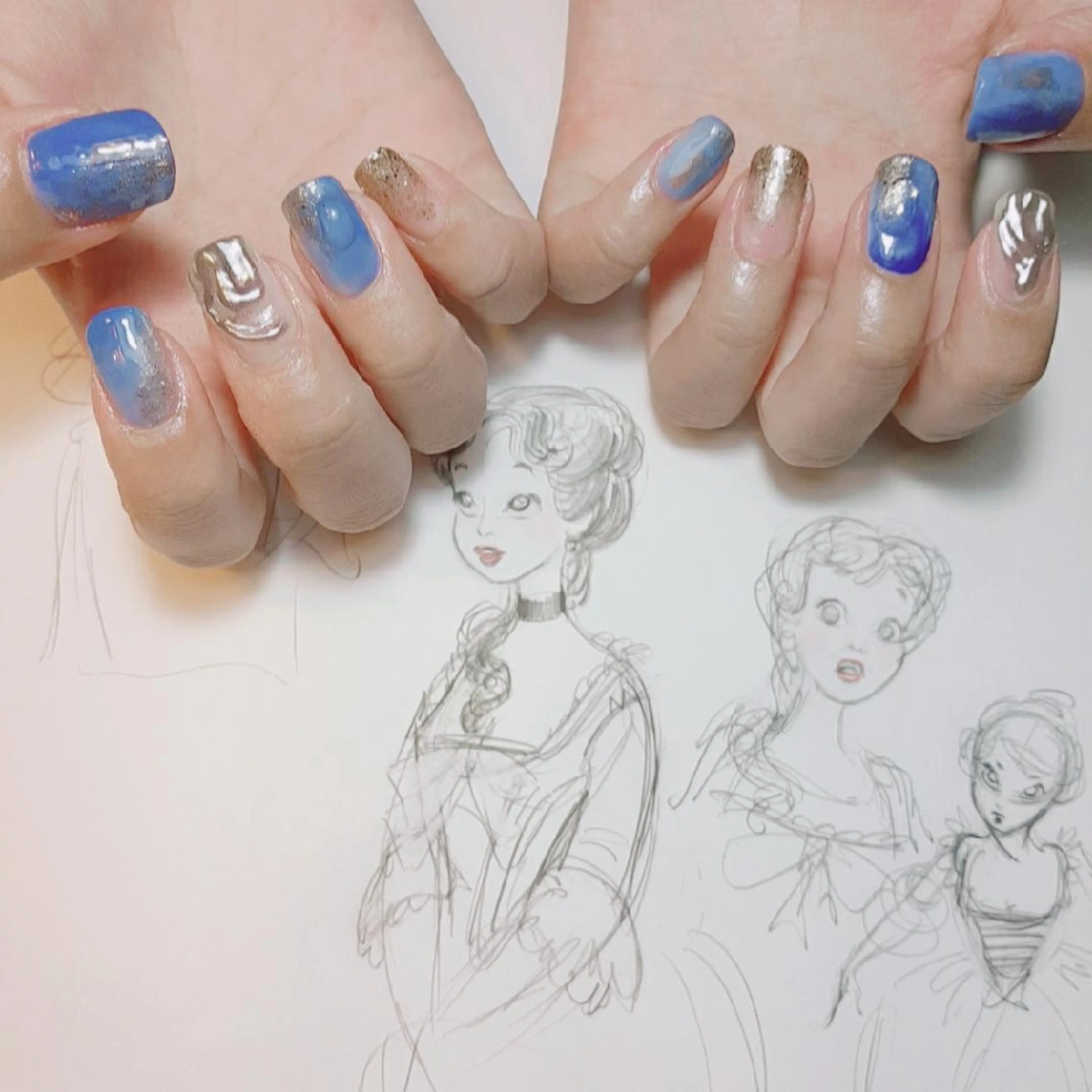 ネイル ミラーネイル ニュアンスネイル owlnail /持込みデザイン専門のネイルデザイン