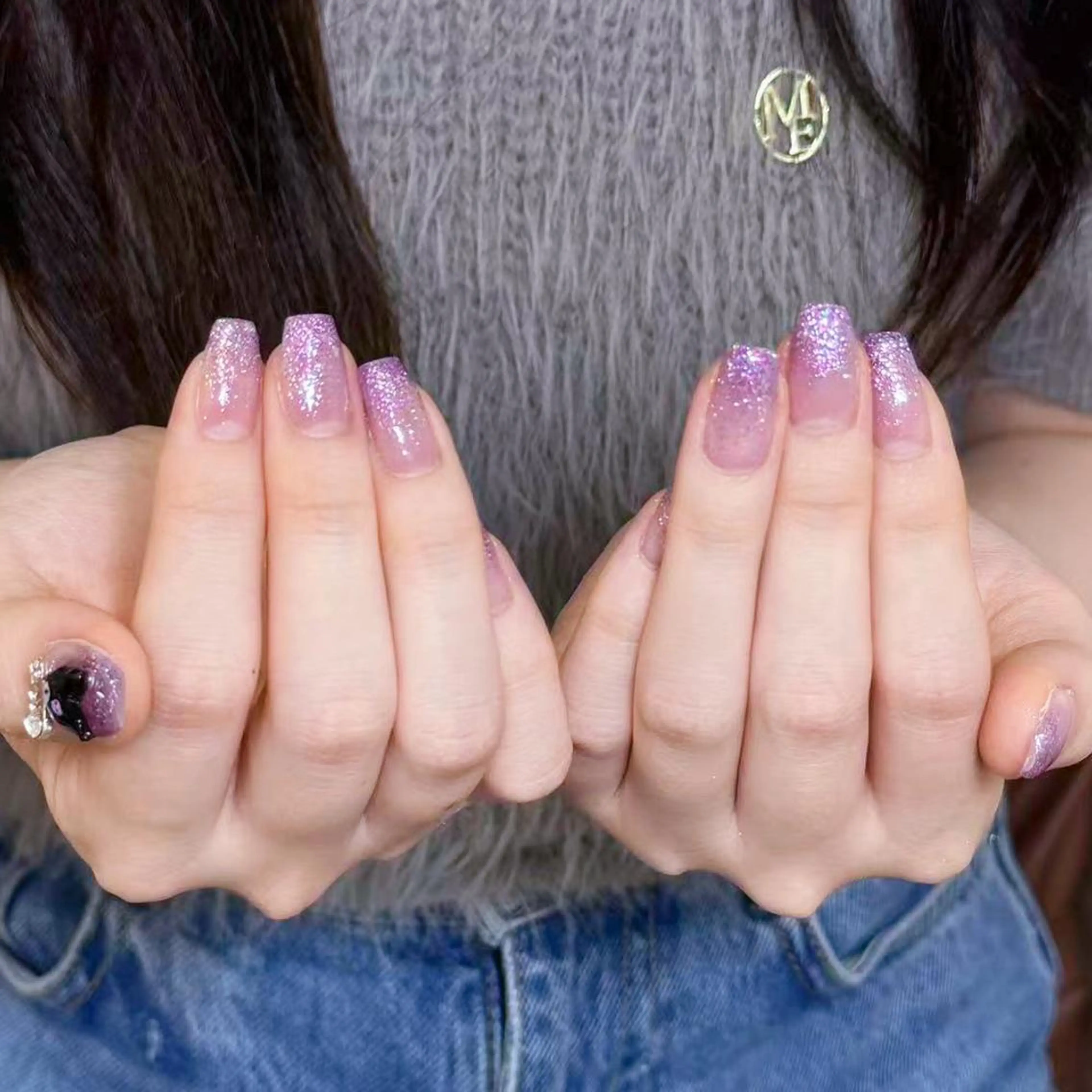 ネイル アートネイル オーロラネイル ガーリー キラキラネイル 韓国ネイル ハンドネイル DIANMOND NAIL🌸のネイルデザイン