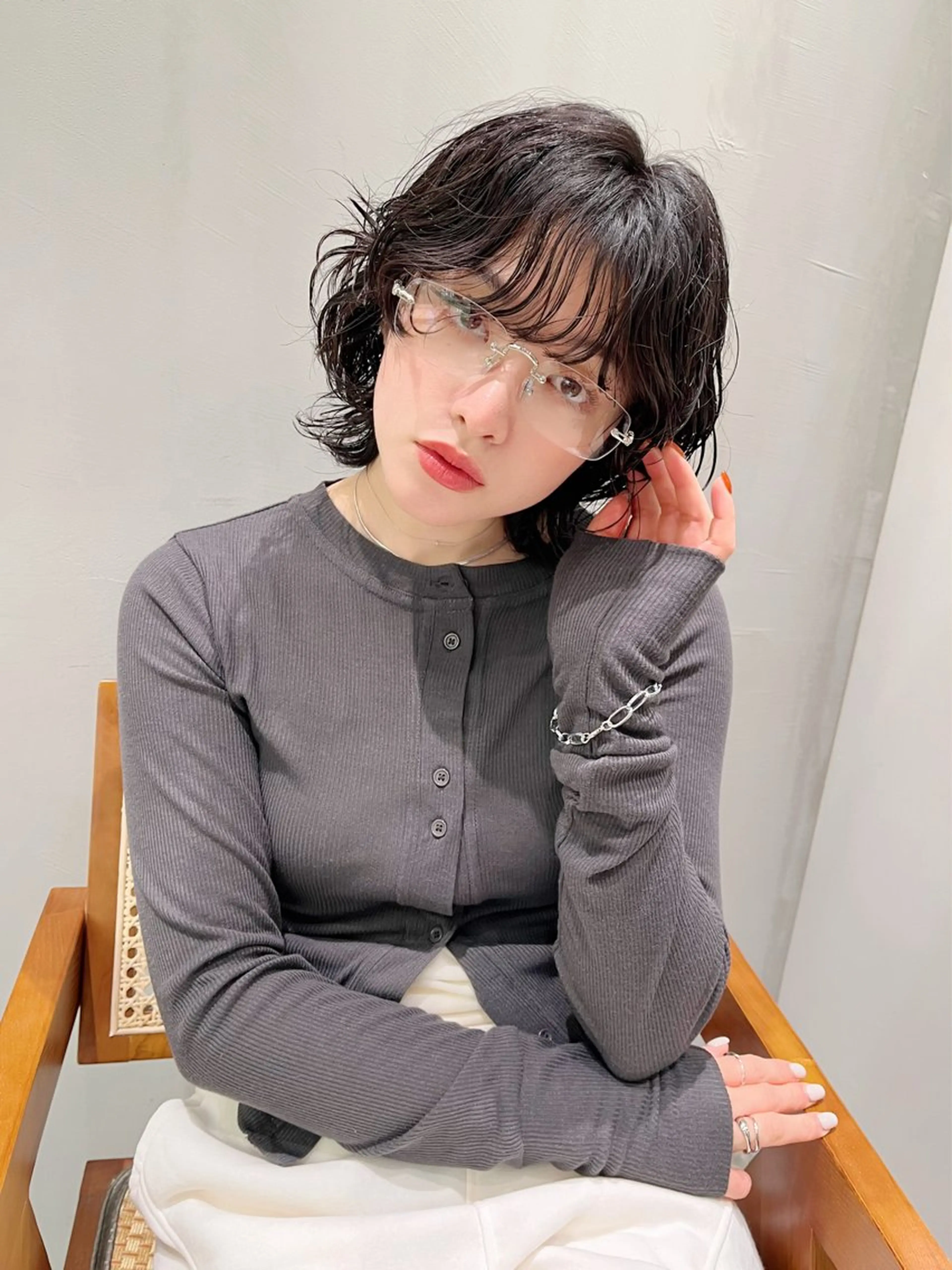 ミディアム パーマ ミディアムパーマ ウルフカット カット パーマ 原宿パーマ kazuのヘアスタイル