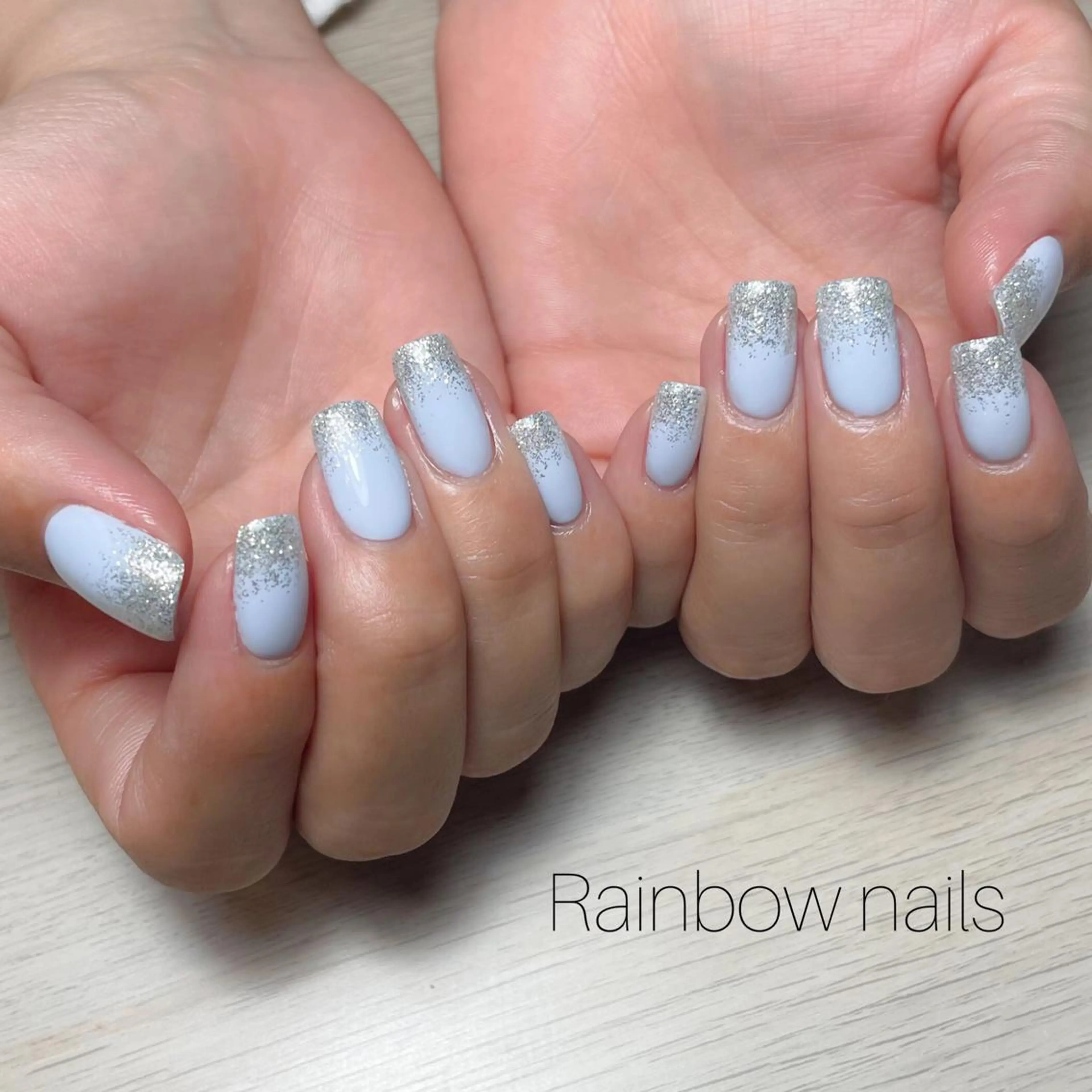 ネイル グラデーション ラメ(グリッター) ラメグラデーション ワンカラーネイル Rainbow nailsくろちゃんのネイルデザイン