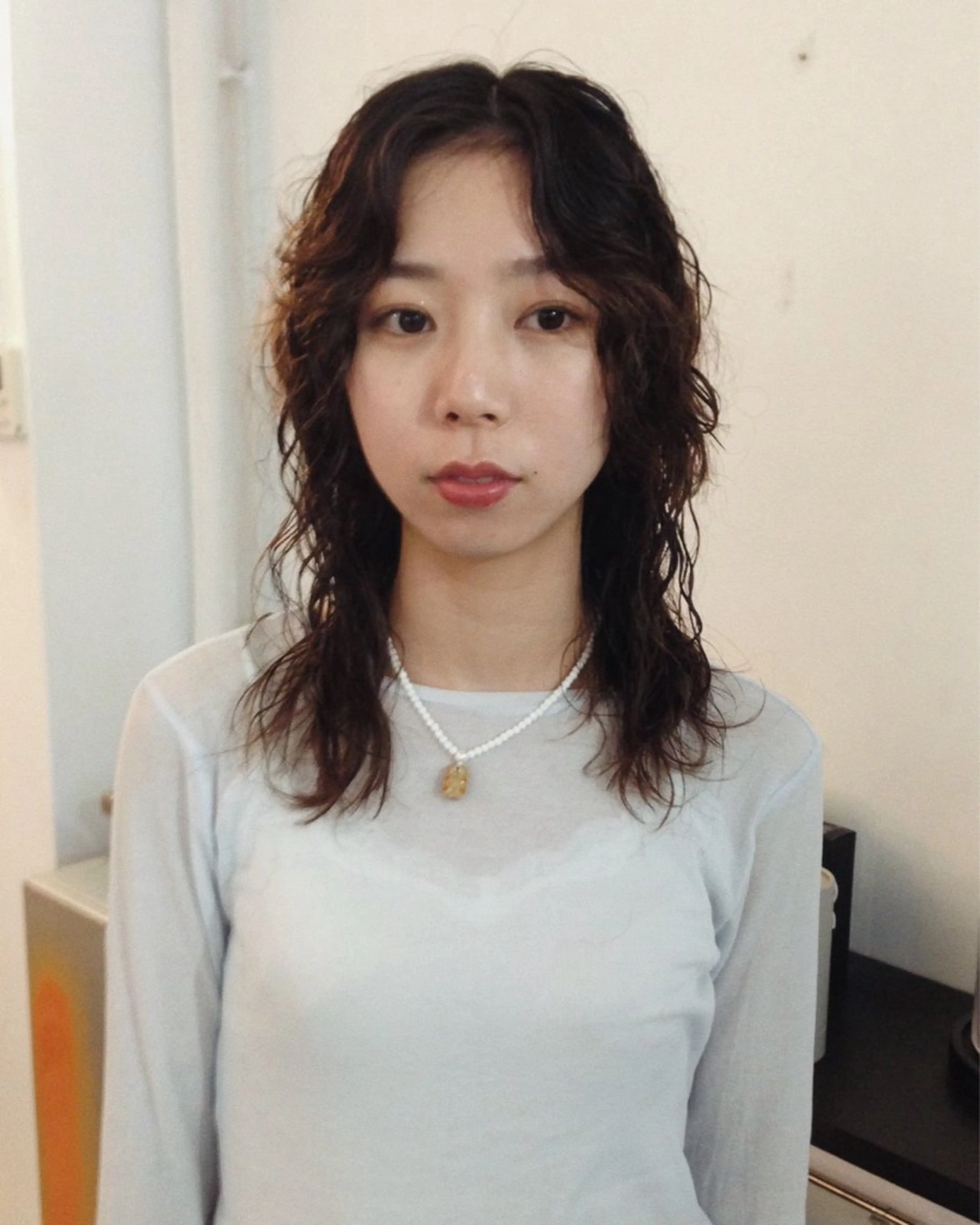 セミロング パーマ レイヤーカット カット パーマ トリートメント ナカ/パーマ /メンズパーマのヘアスタイル