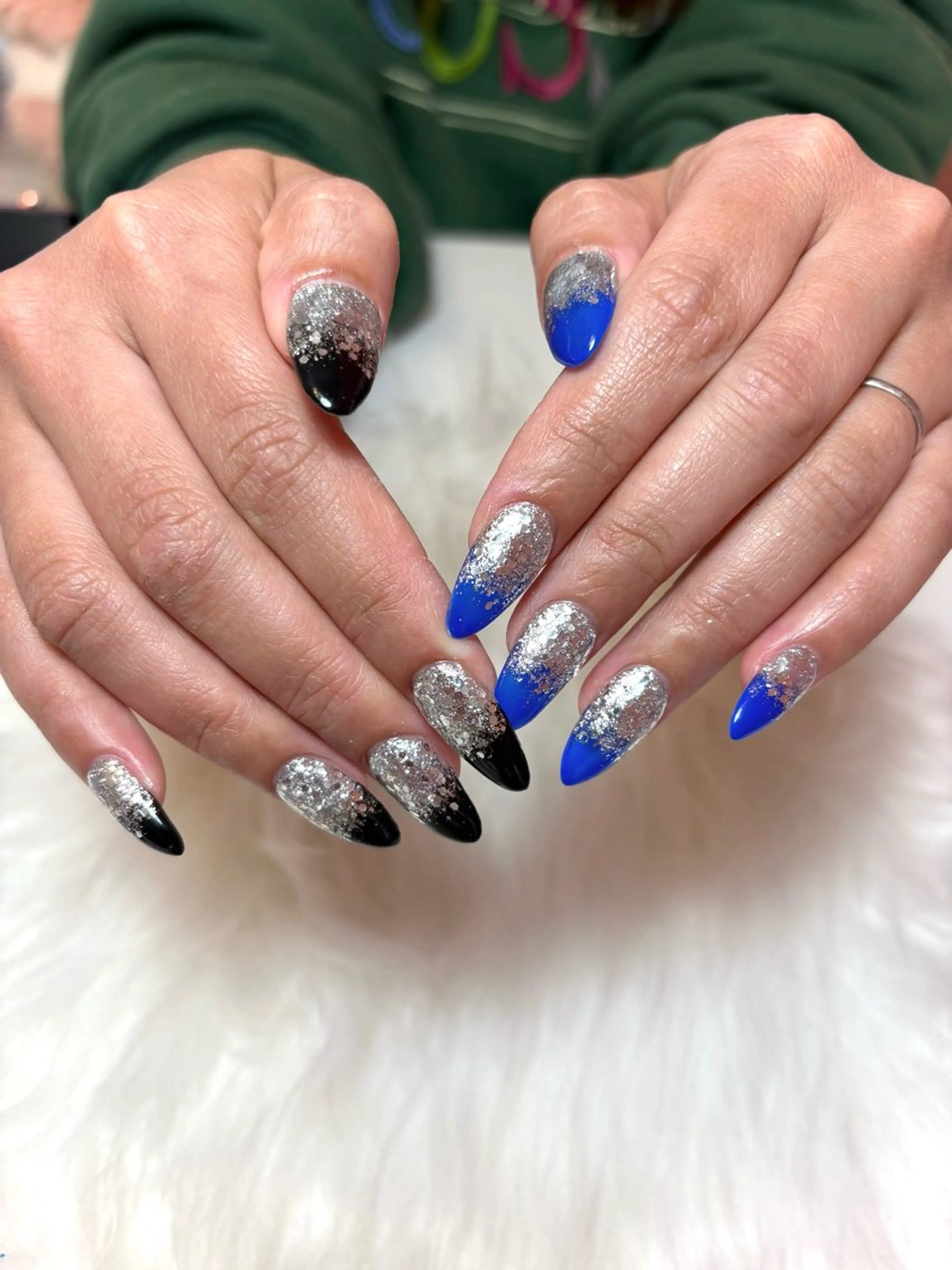 ネイル グラデーション ラメ(グリッター) ラメグラデーション ハンドネイル Le:M nail Mikuのネイルデザイン