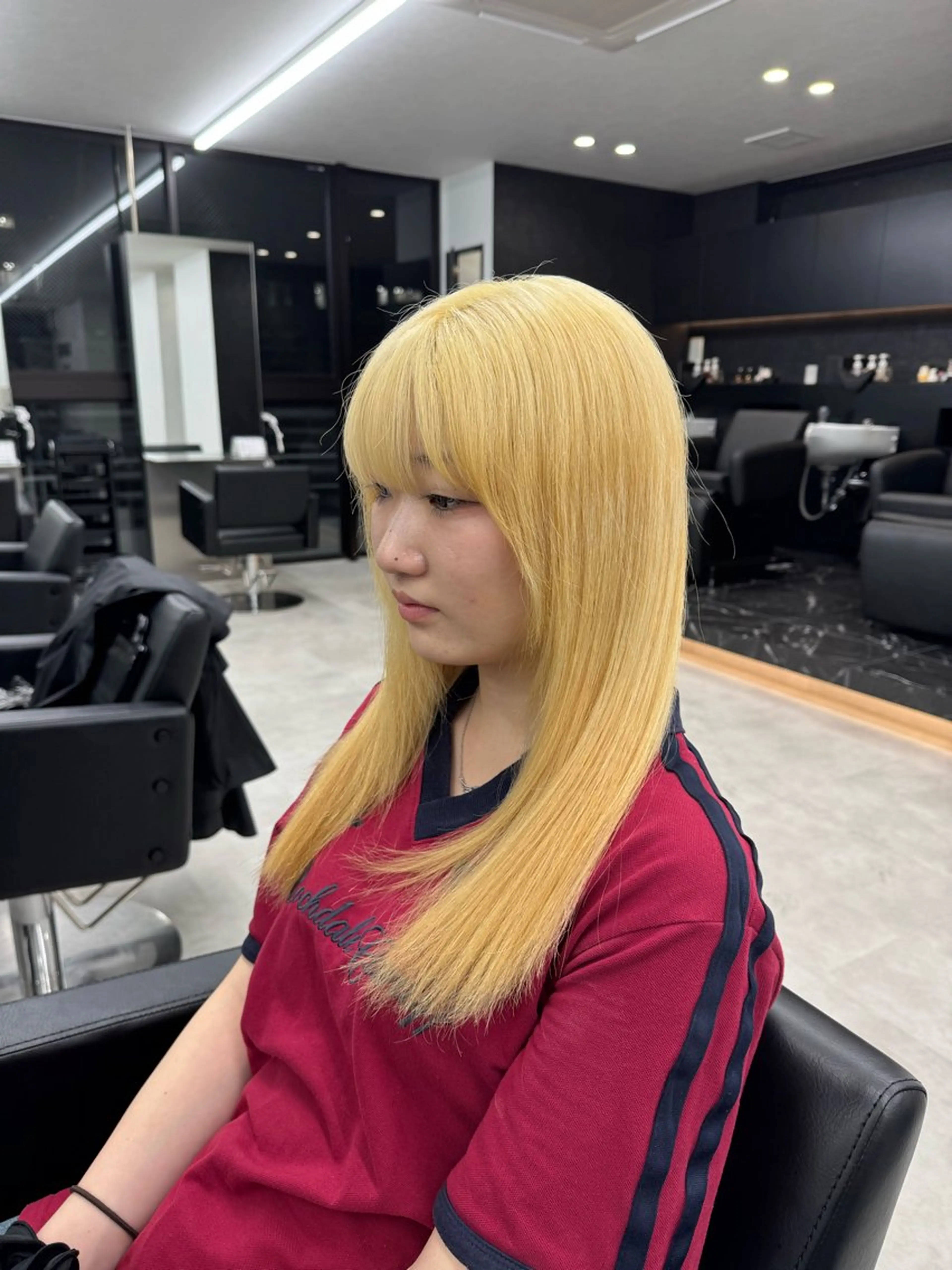 ロング カラー ブリーチ ブロンド カット ヘアカラー エクステ/透明感 韓国ヘア/KENTAのヘアスタイル