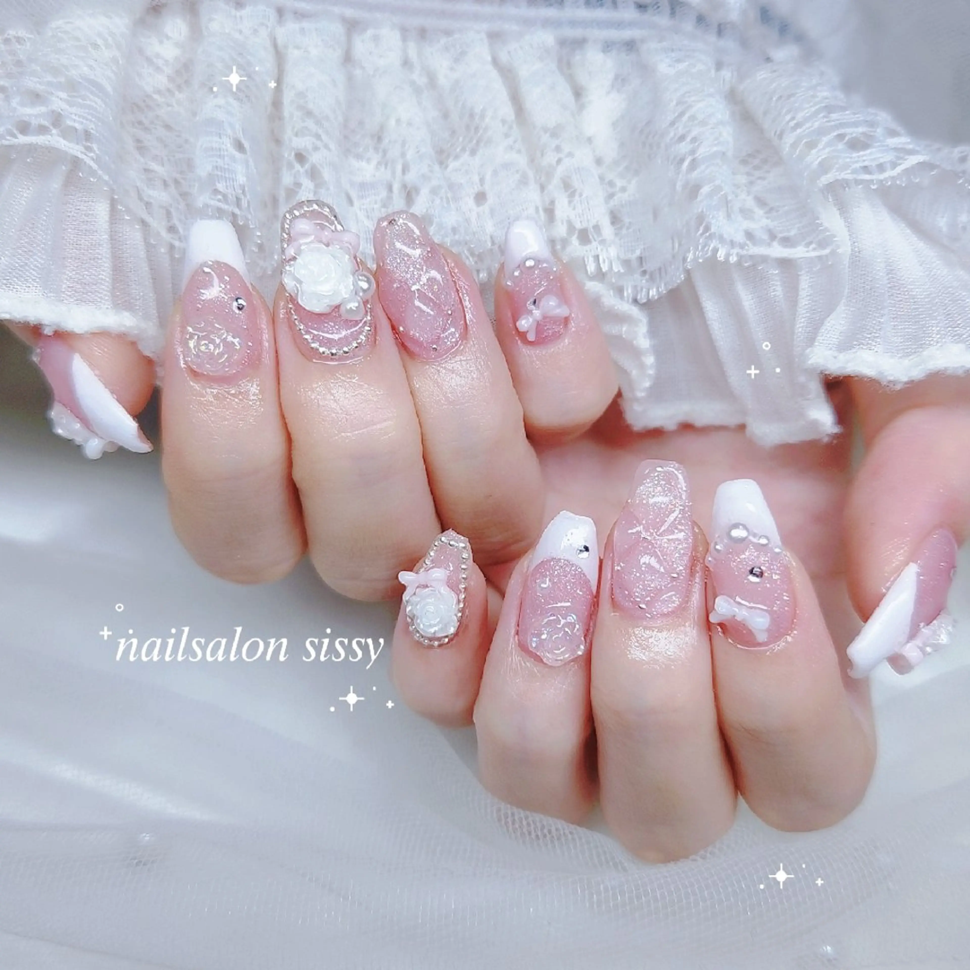 ネイル ガーリー ワンホンネイル ハンドネイル nailsalon sissy所属・sissy hatsuneのネイルデザイン