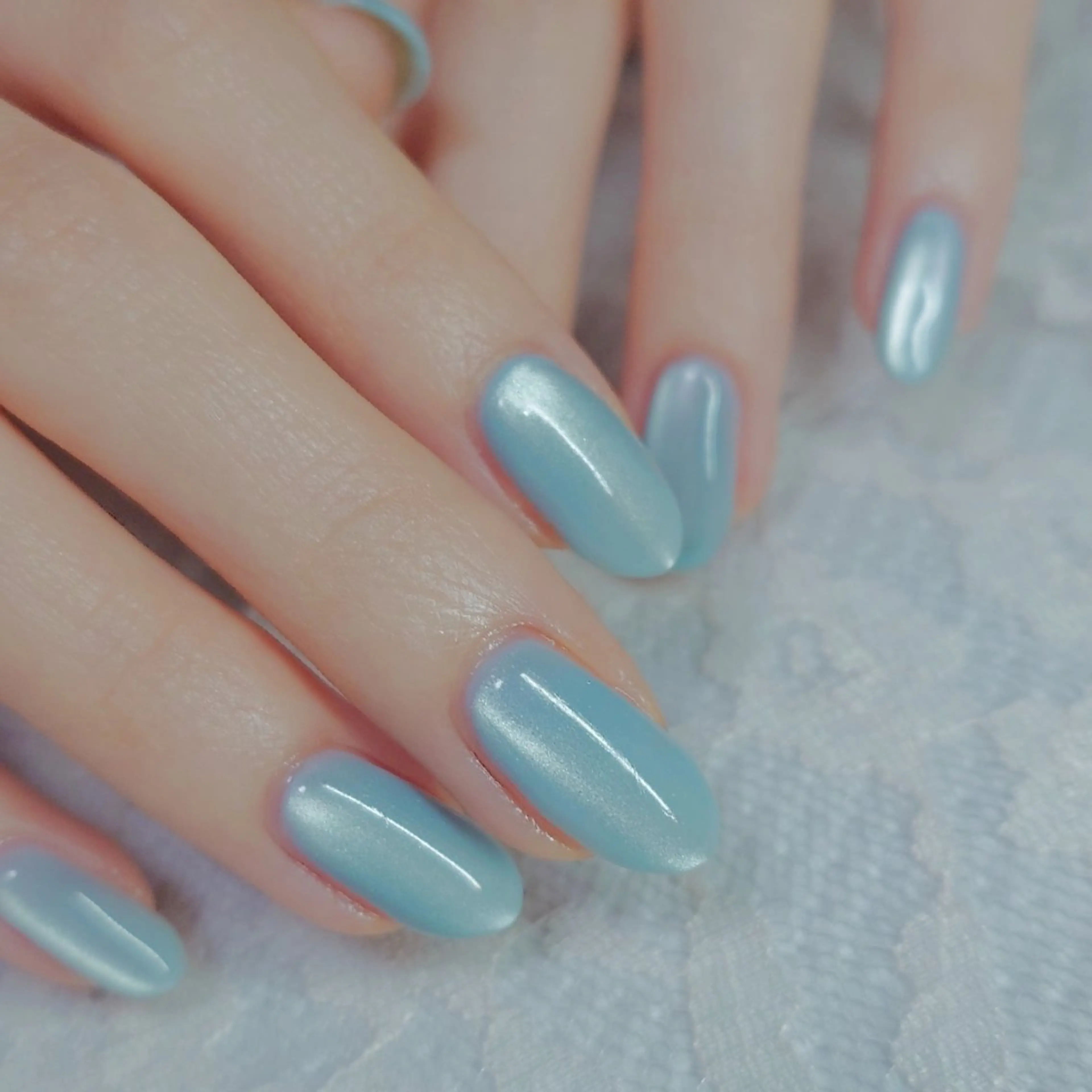ネイル ブルー マグネットネイル パステルネイル ハンドネイル Mika /みかのネイルデザイン