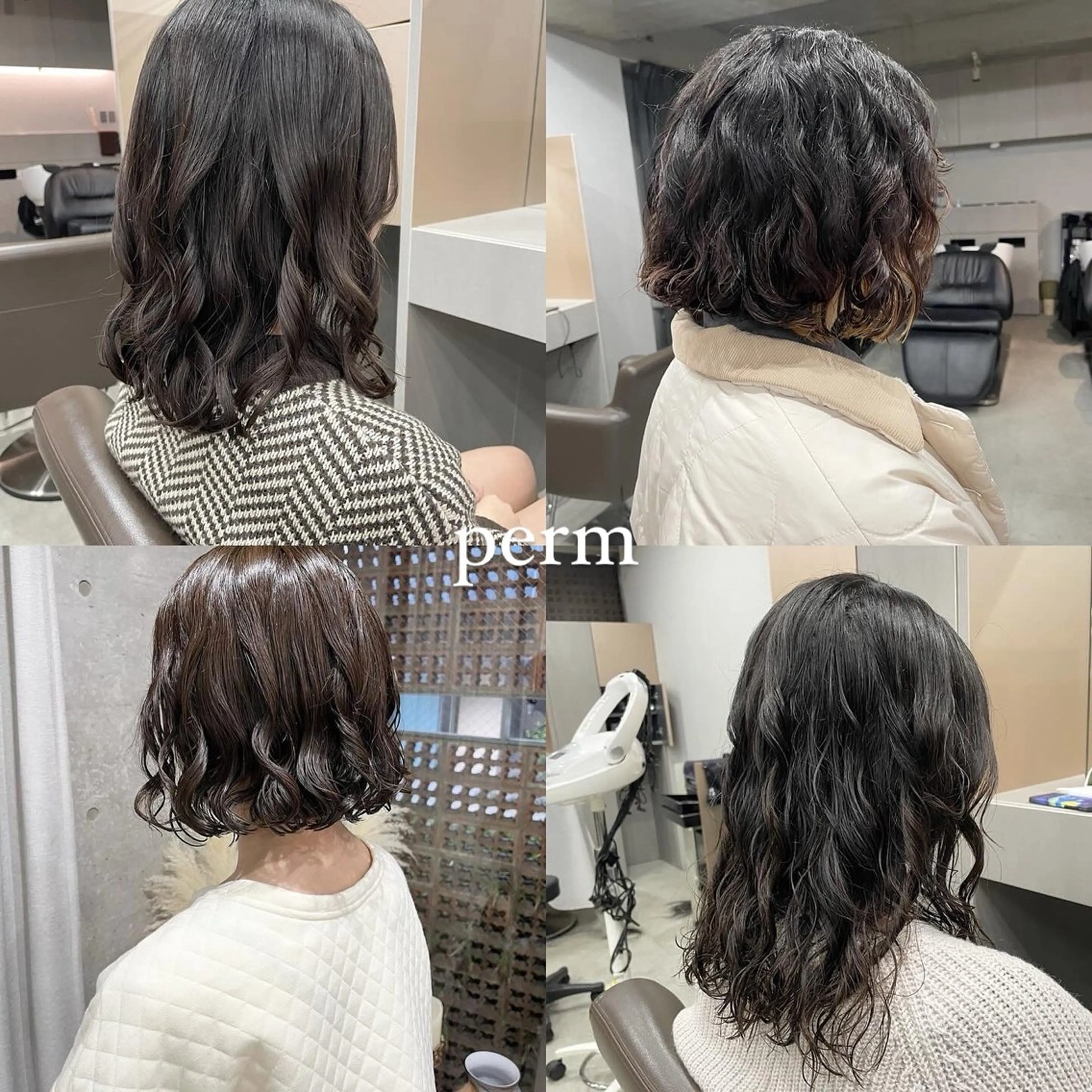 ミディアム カラー カット パーマ 表参道/髪質改善・ 透明感 colorのヘアスタイル