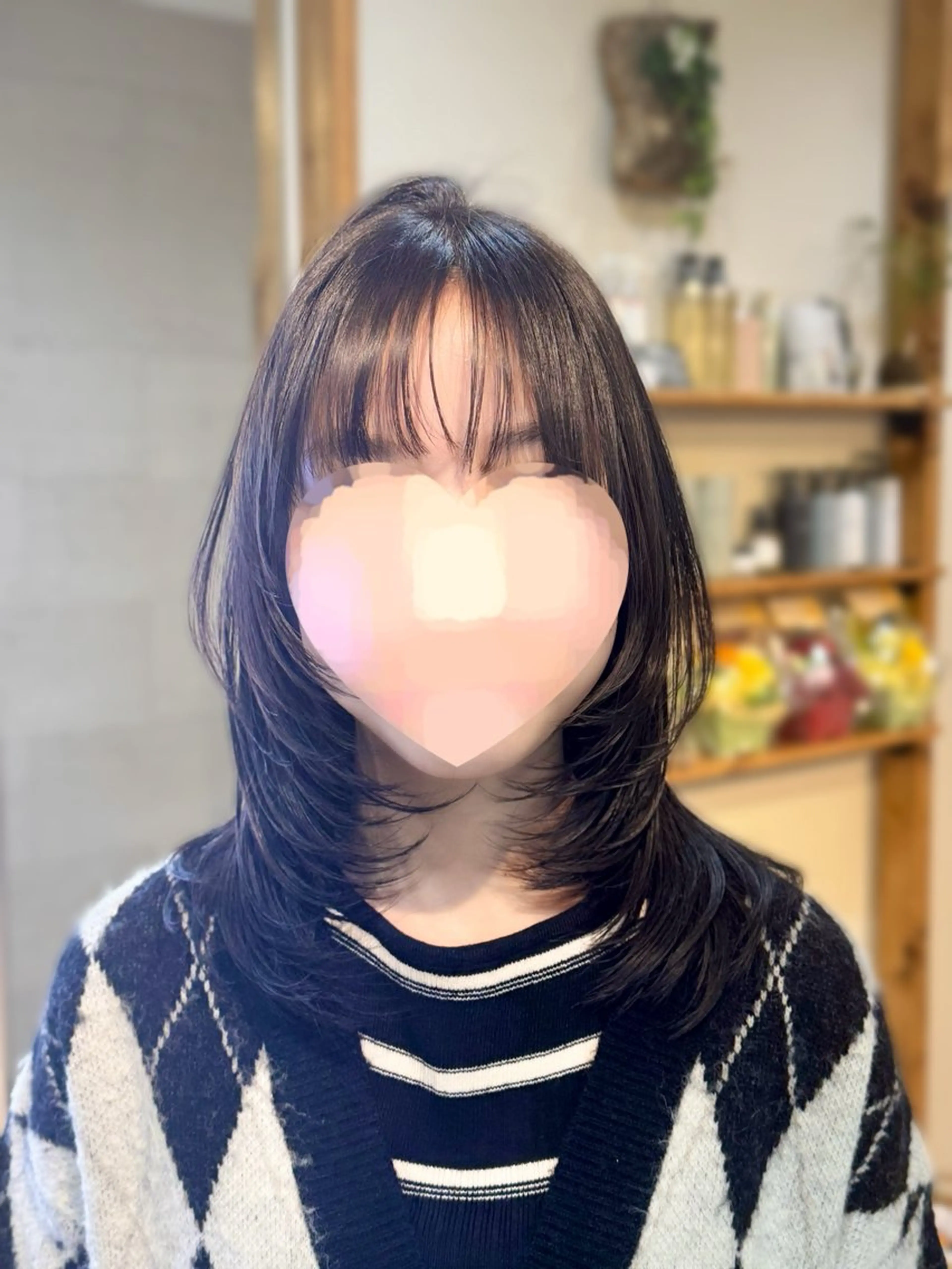 ミディアム ミディアムレイヤー 顔周りカット レイヤーカット レイヤーカット/艶髪 /髪質改善/のマツエク・マツパデザイン