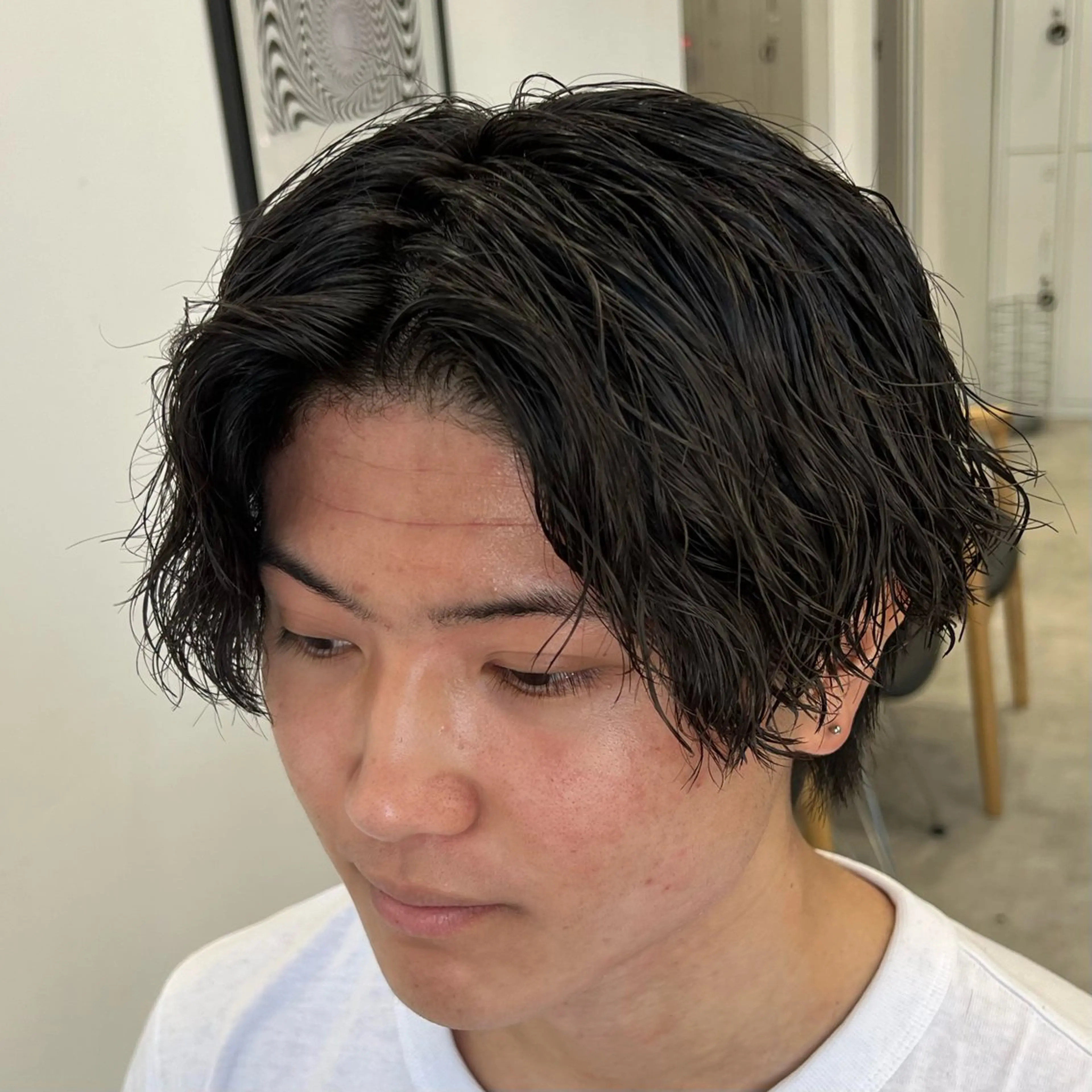 ショート パーマ メンズ カット パーマ メンズパーマ/波巻き 新潟/万代/夏芽🎀のヘアスタイル