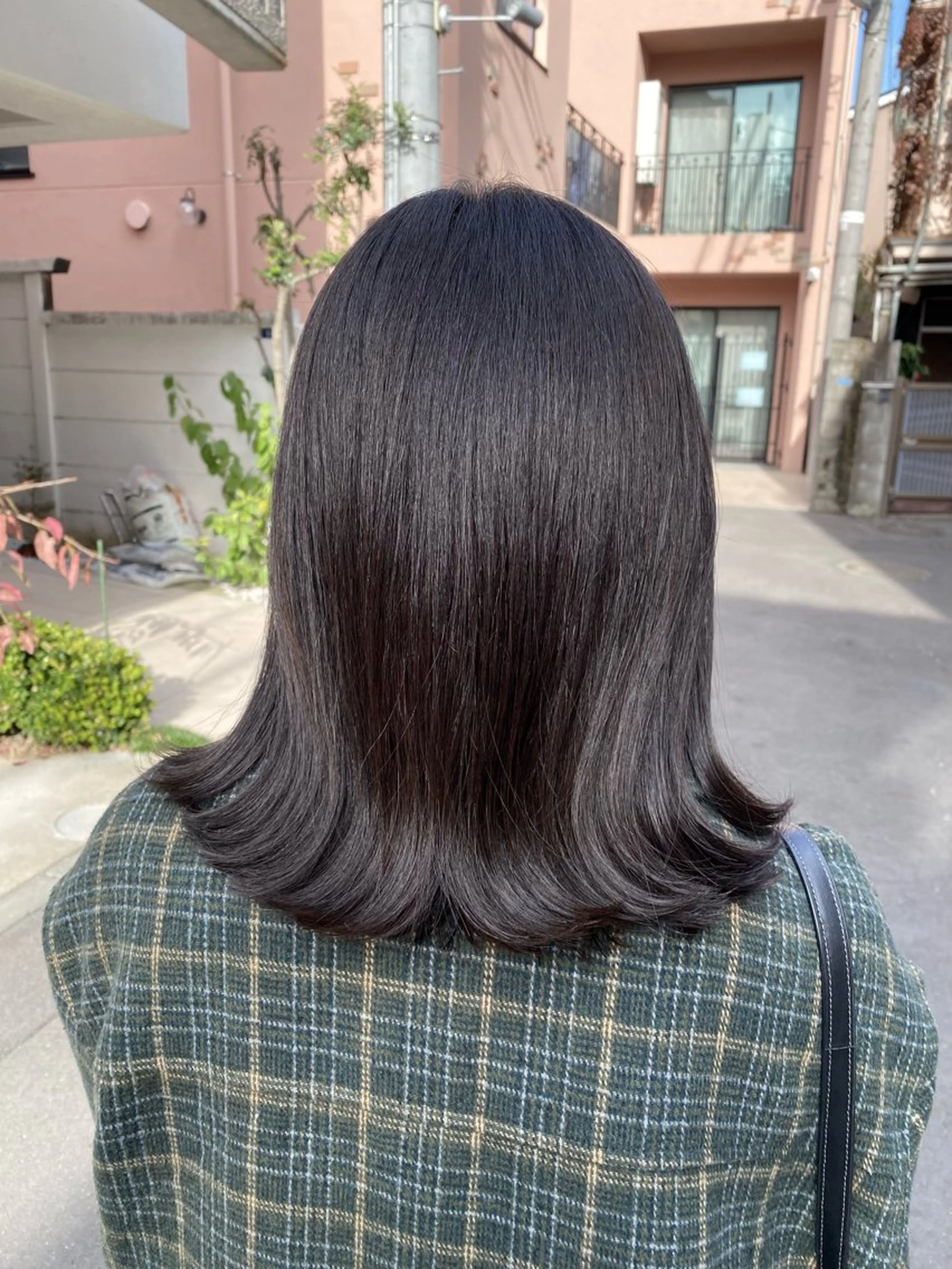 ミディアム カラー ダークグレー ダークグレージュ グレージュ カット ヘアカラー トリートメント グレージュ/透明感/ 韓国ヘア/RISAのヘアスタイル