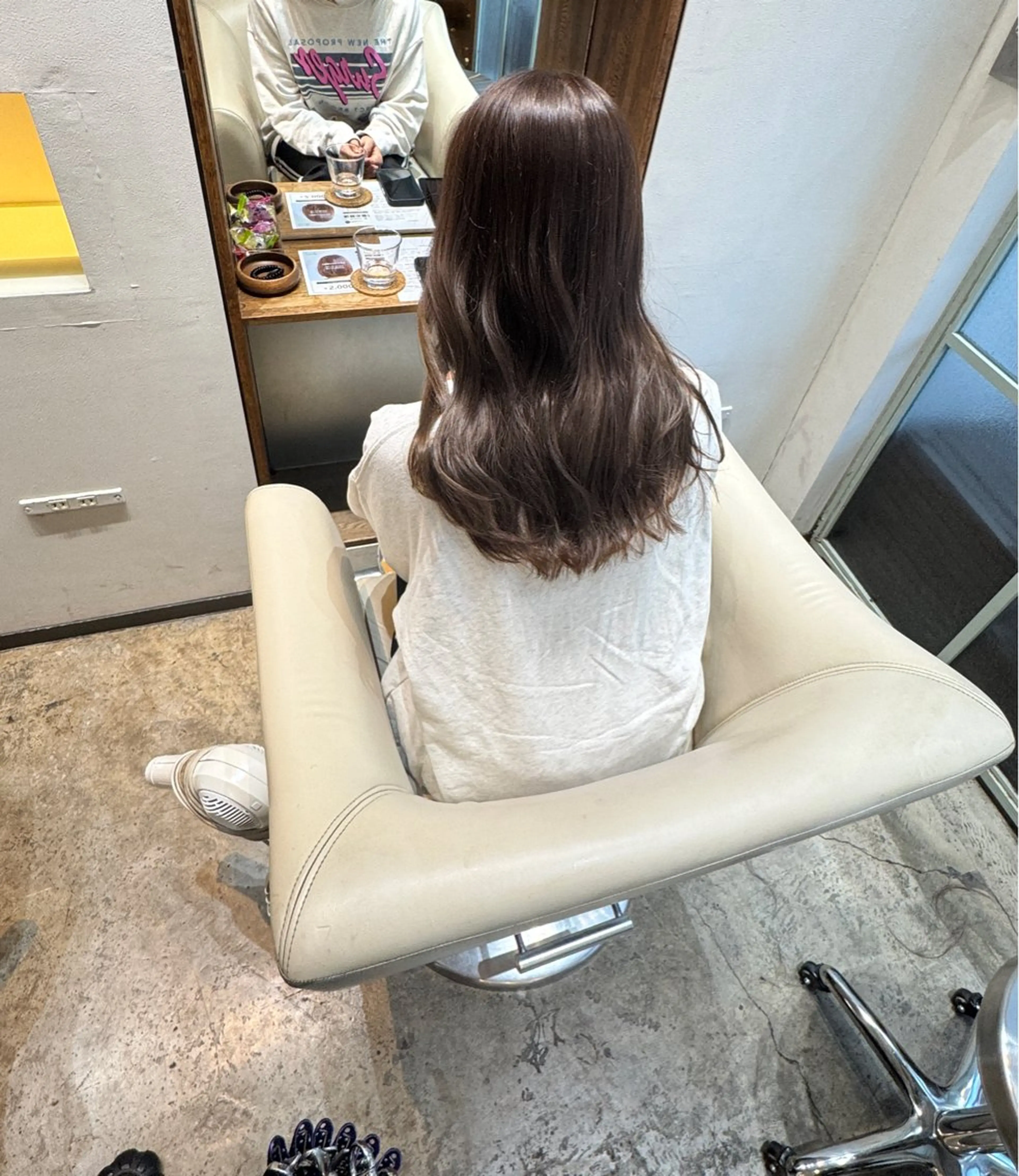 セミロング カラー ベージュカラー 透明感カラー オリーブベージュ ブリーチ無しダブル カラー特化/🫧中村のヘアスタイル