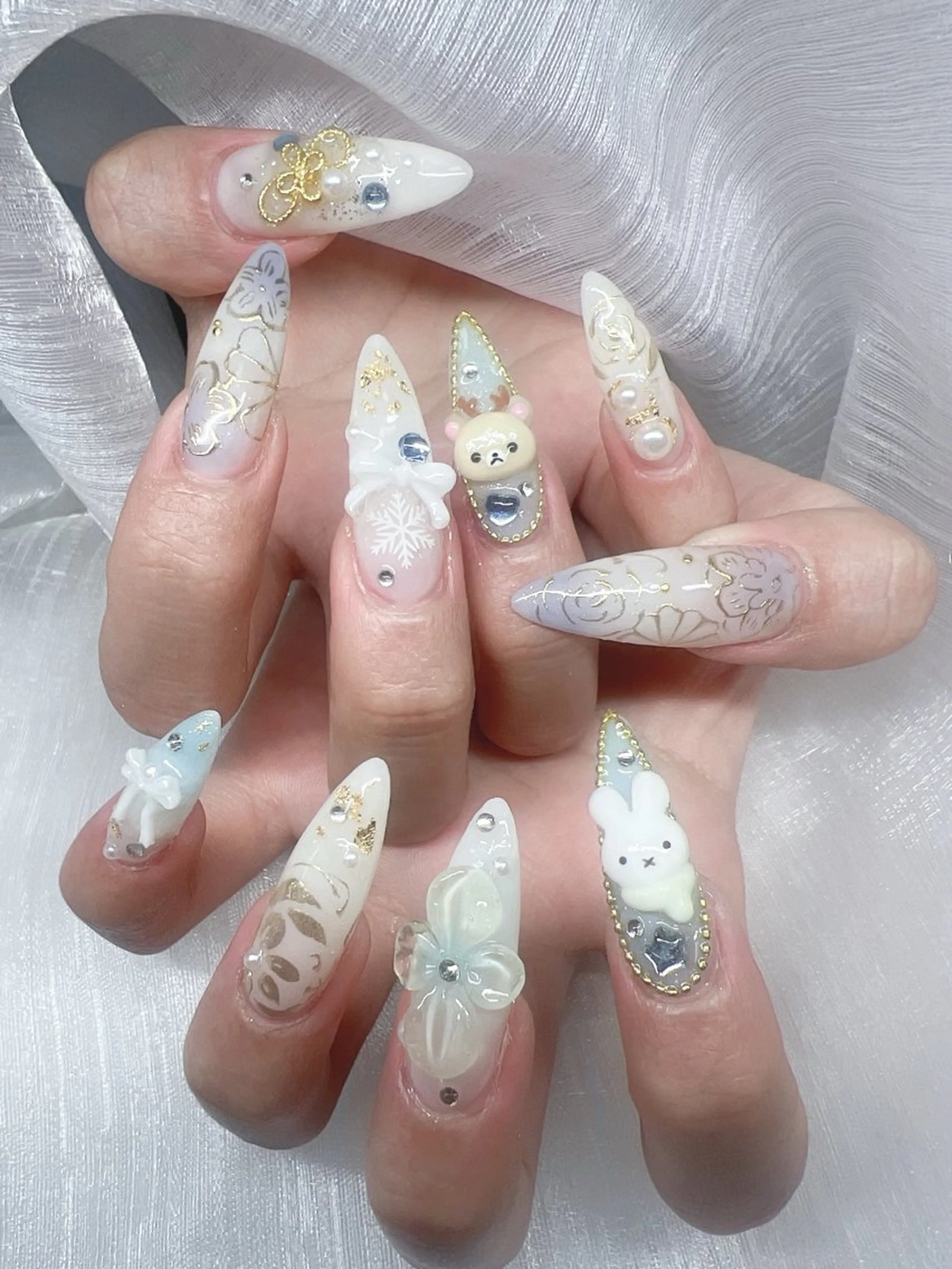 ネイル ハンドネイル Lee Nails チップ長さだし専門店のネイルデザイン