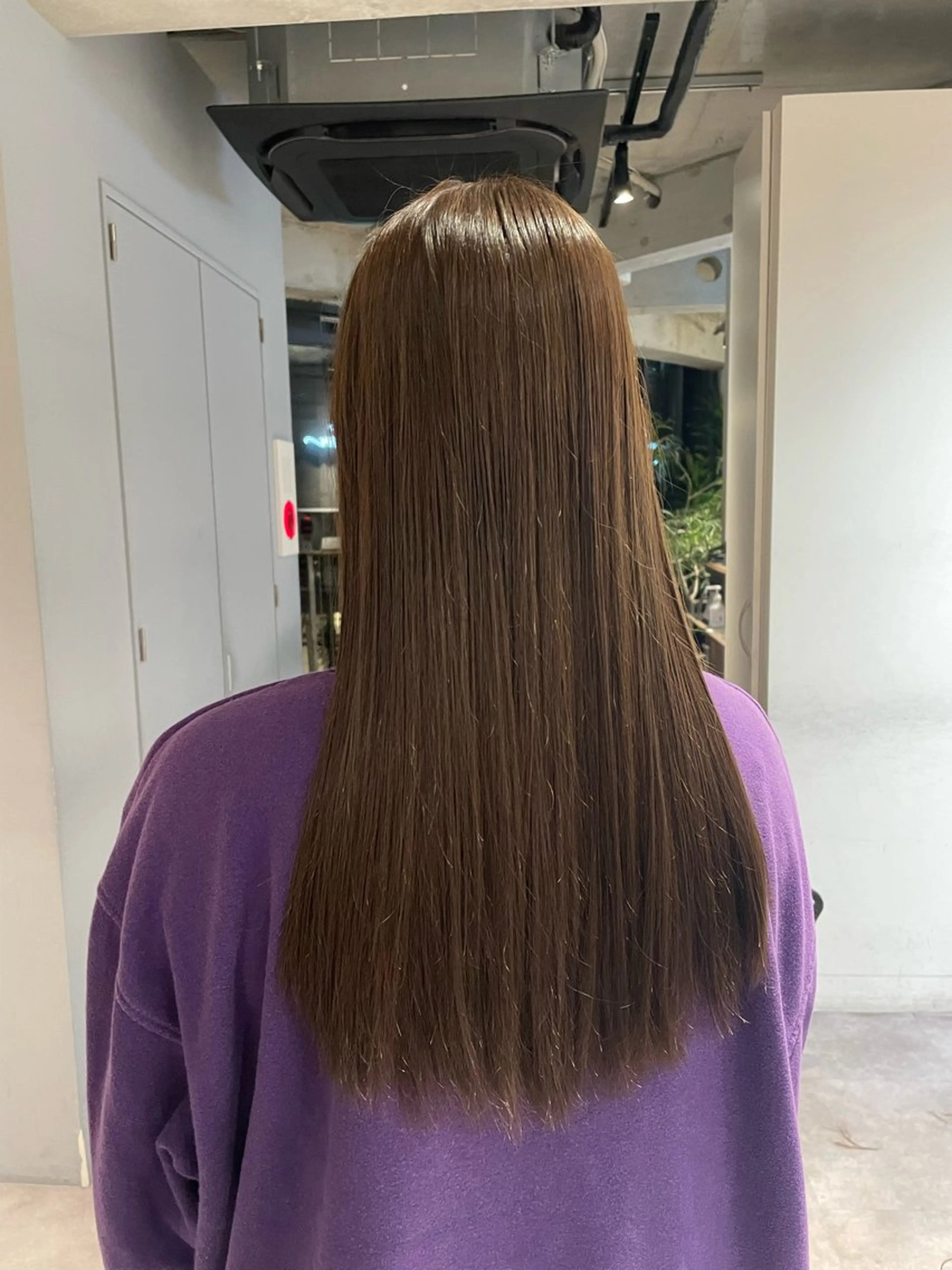 ロング カラー オリーブカラー トリートメント 葉月/ボブ/ 透明感カラー／中目黒のヘアスタイル