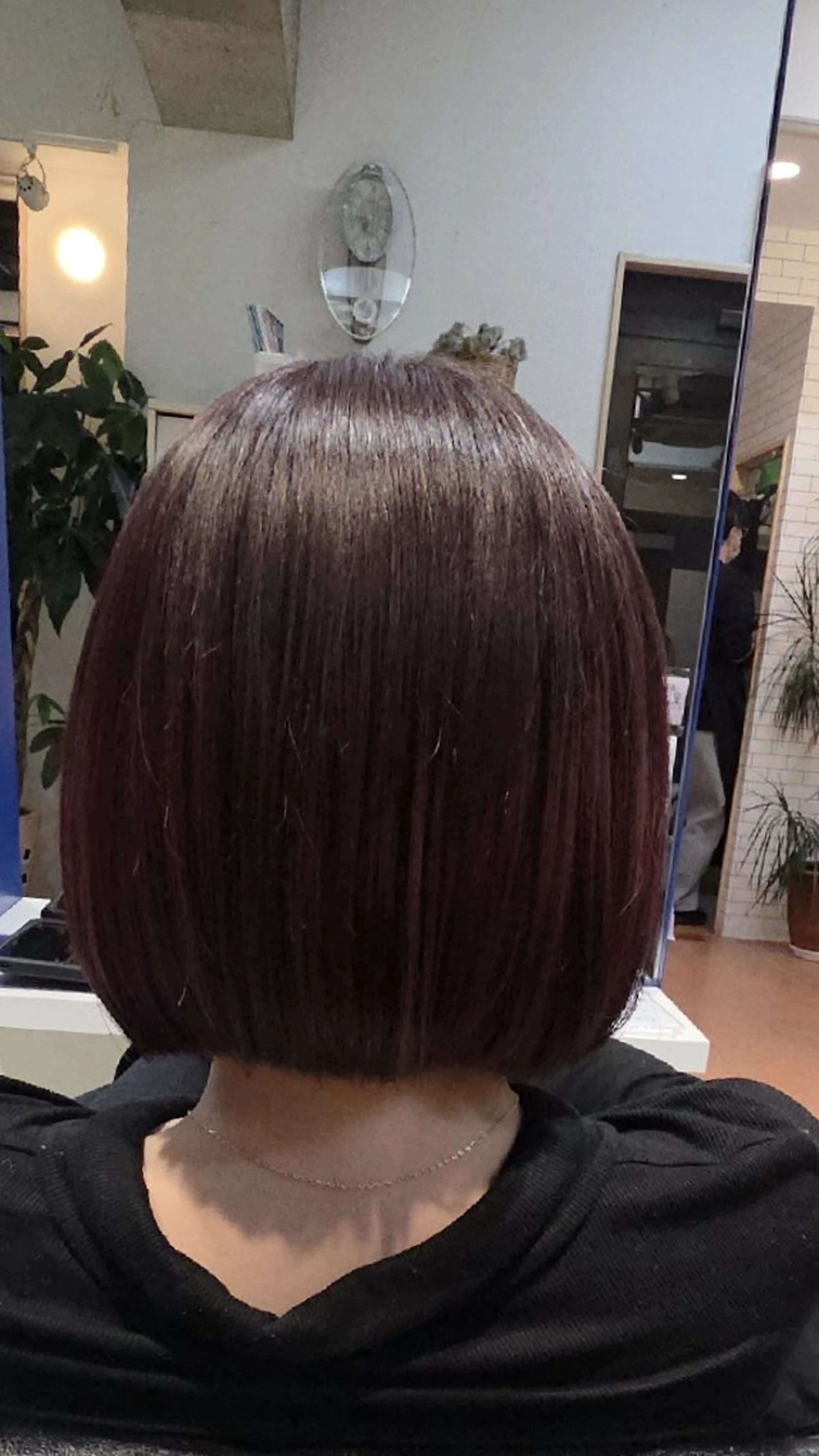 ミディアム ピンクブラウン ヘアカラー トリートメント 武鹿野 光江のヘアスタイル