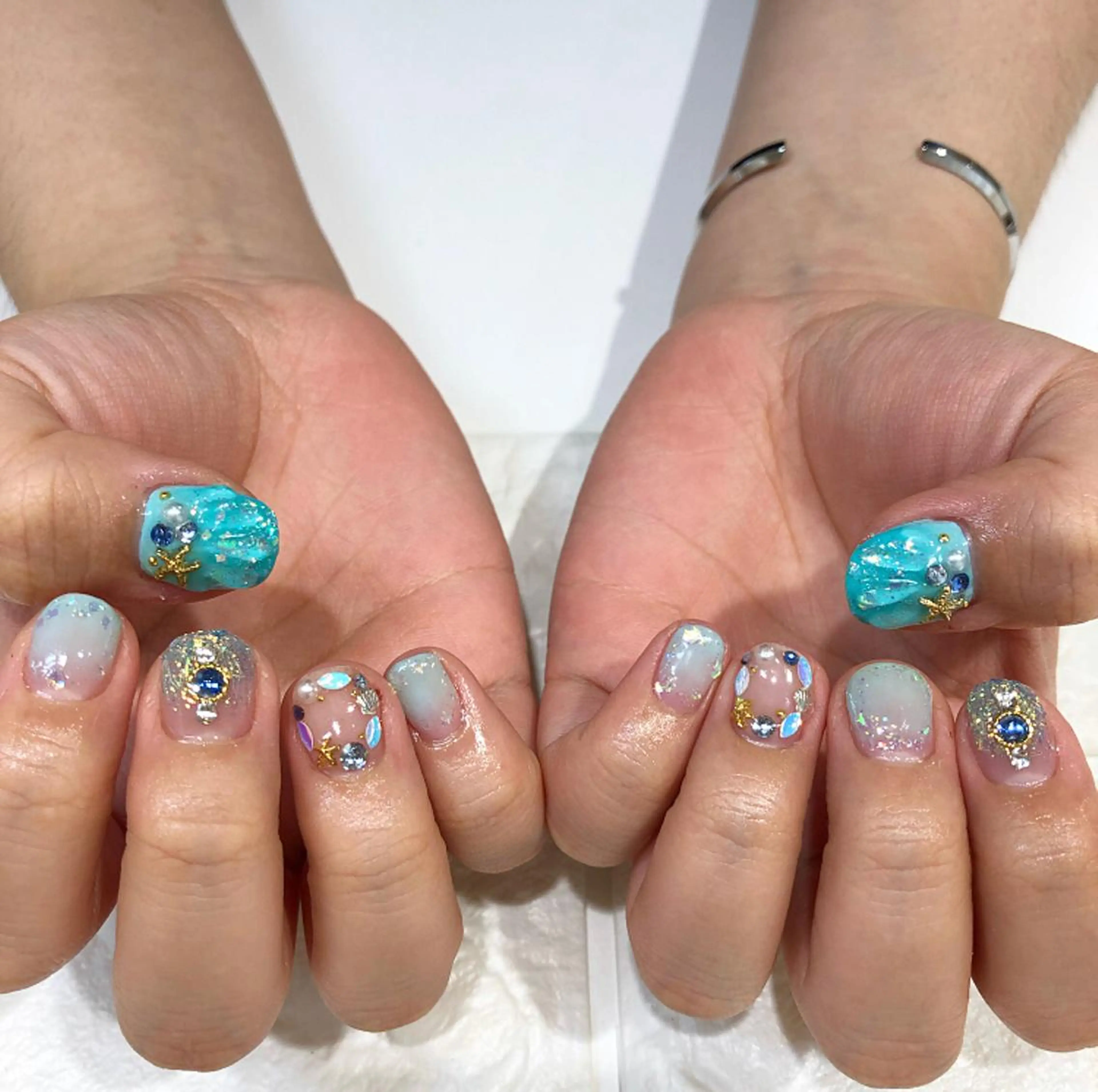 ネイル アートネイル 夏ネイル rina eye&nailのマツエク・マツパデザイン