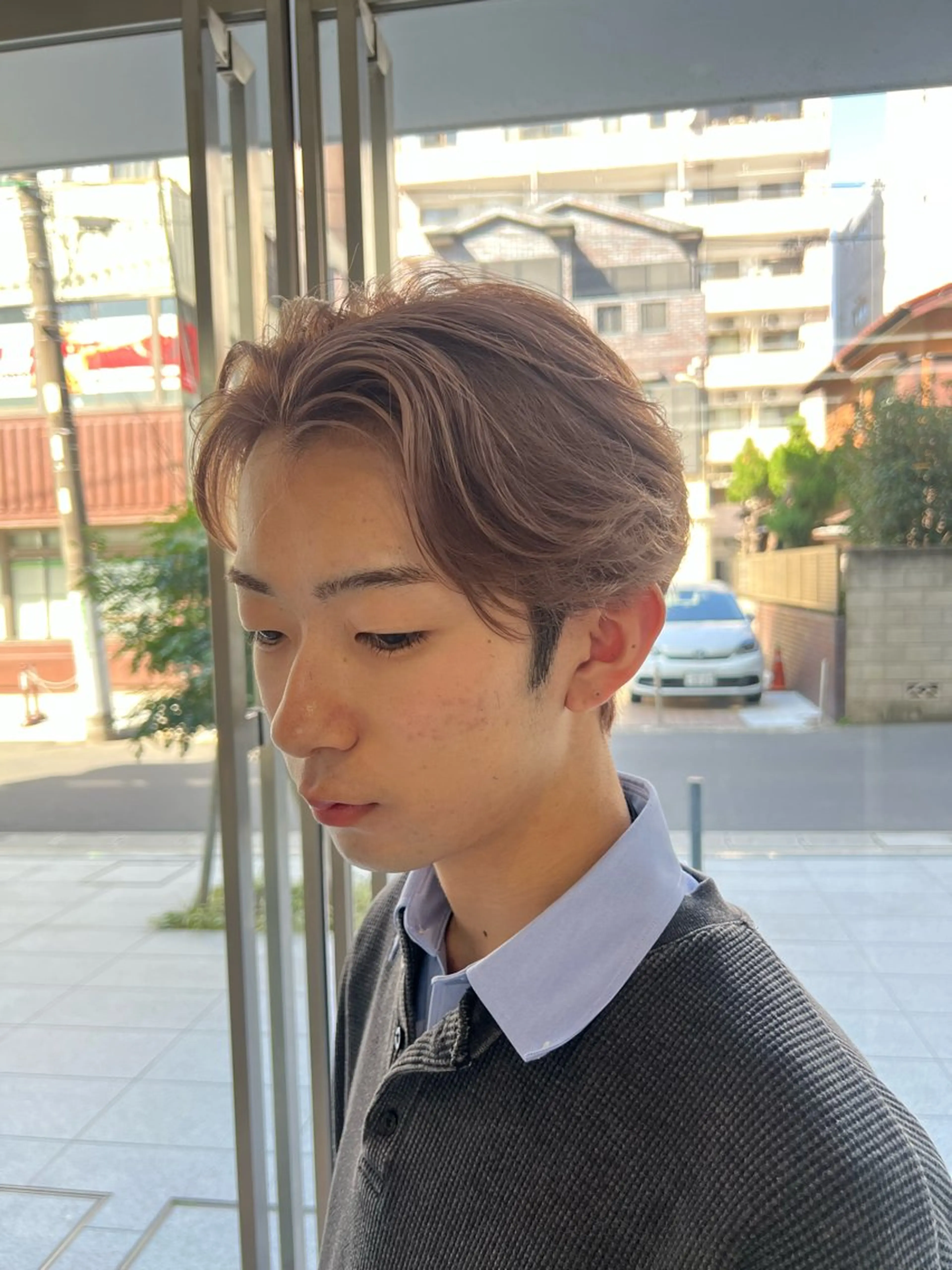 カラー メンズ センターパート ヘアカラー 吉沢遣人/レイヤー 艶カラー/抜け感のヘアスタイル