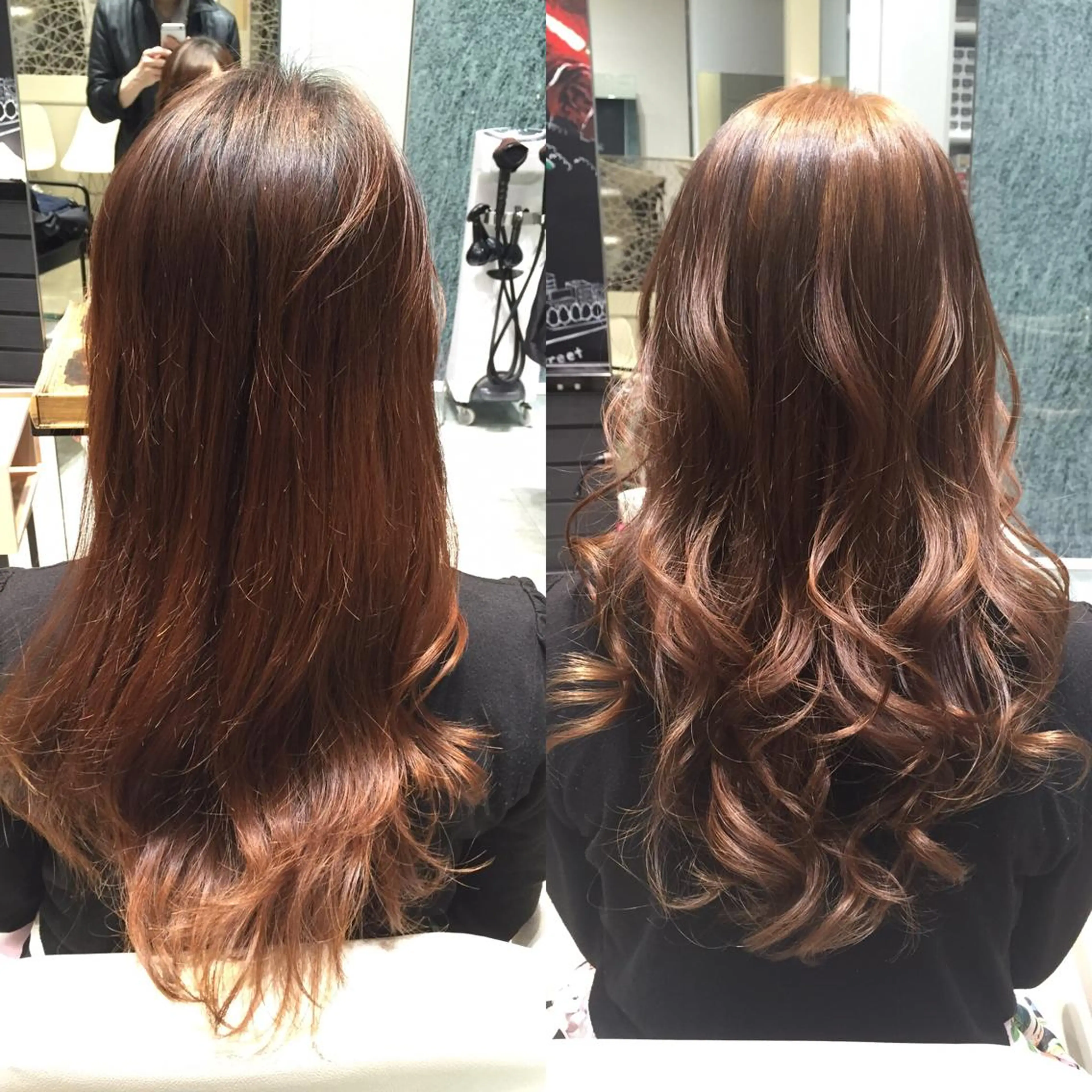 ミディアム セミロング ロング カラー イルミナカラー Re:ta KANZOのヘアスタイル