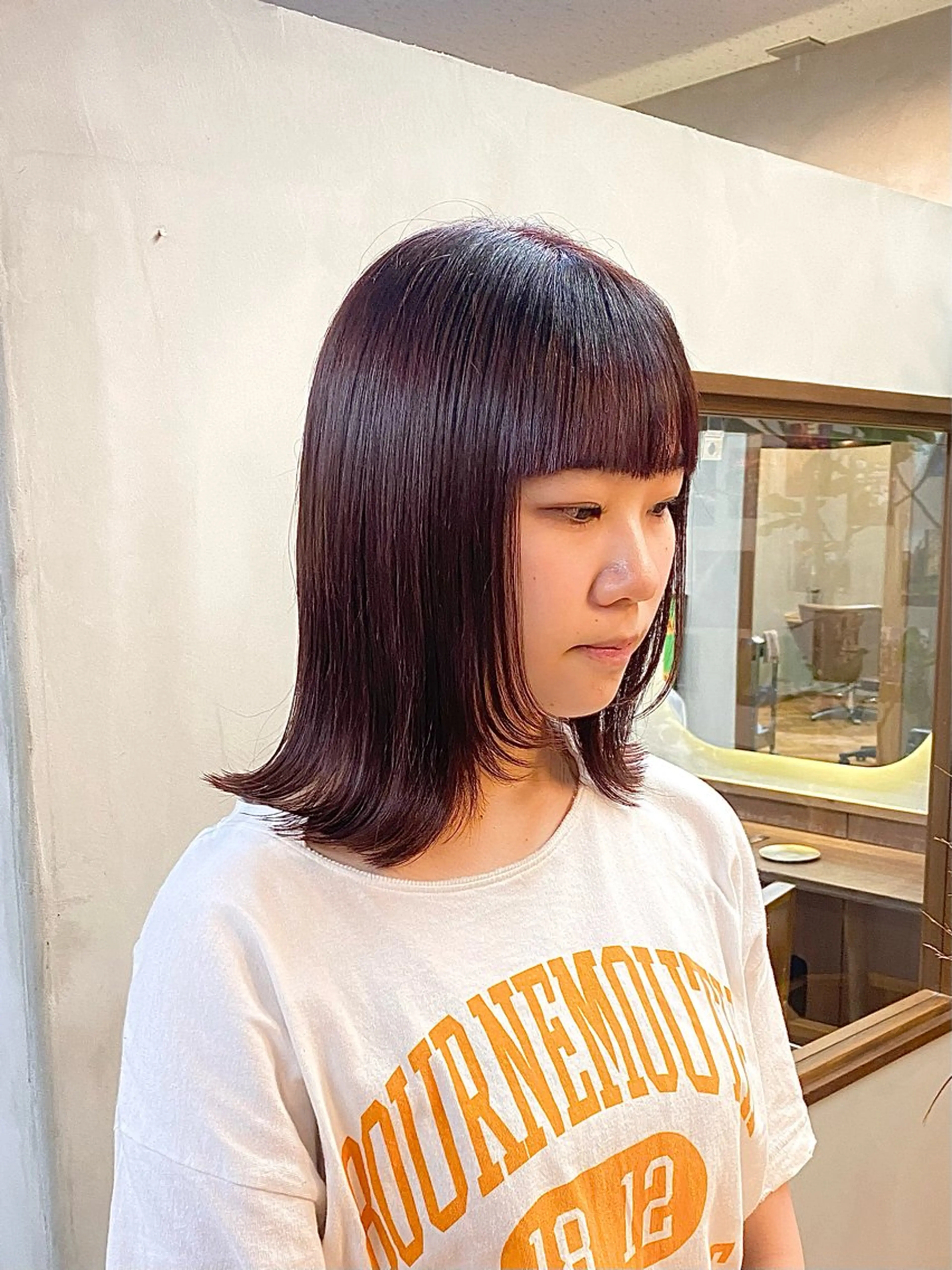 ミディアム カラー パーマ ヘアアレンジ カット ヘアカラー トリートメント ハル🌸柔色/ ブリーチなし/艶髪のヘアスタイル