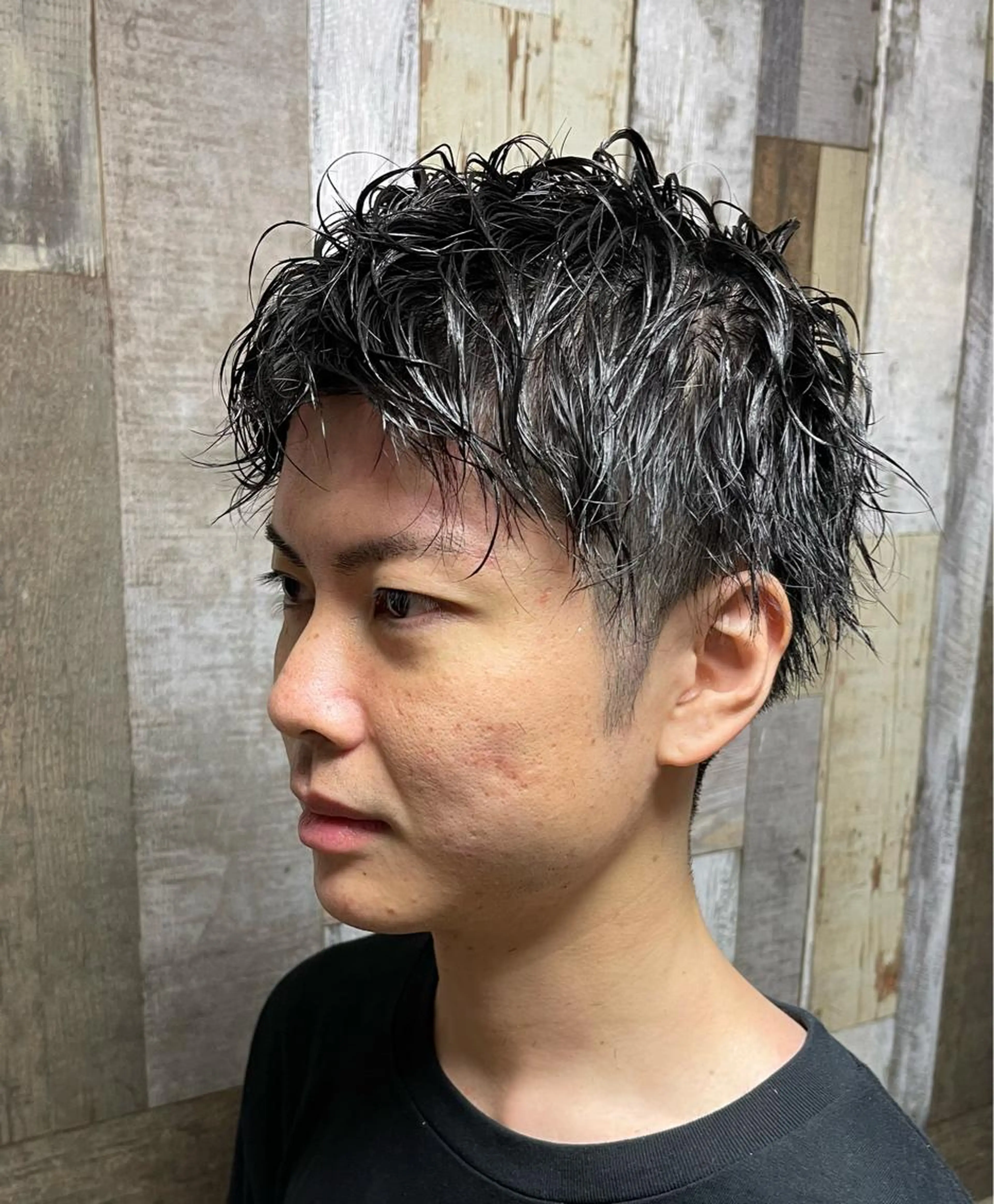 高校生or中学生(メンズ様)カット➕パーマ➕癒しのシェービング(顔そり➕眉カット)の写真