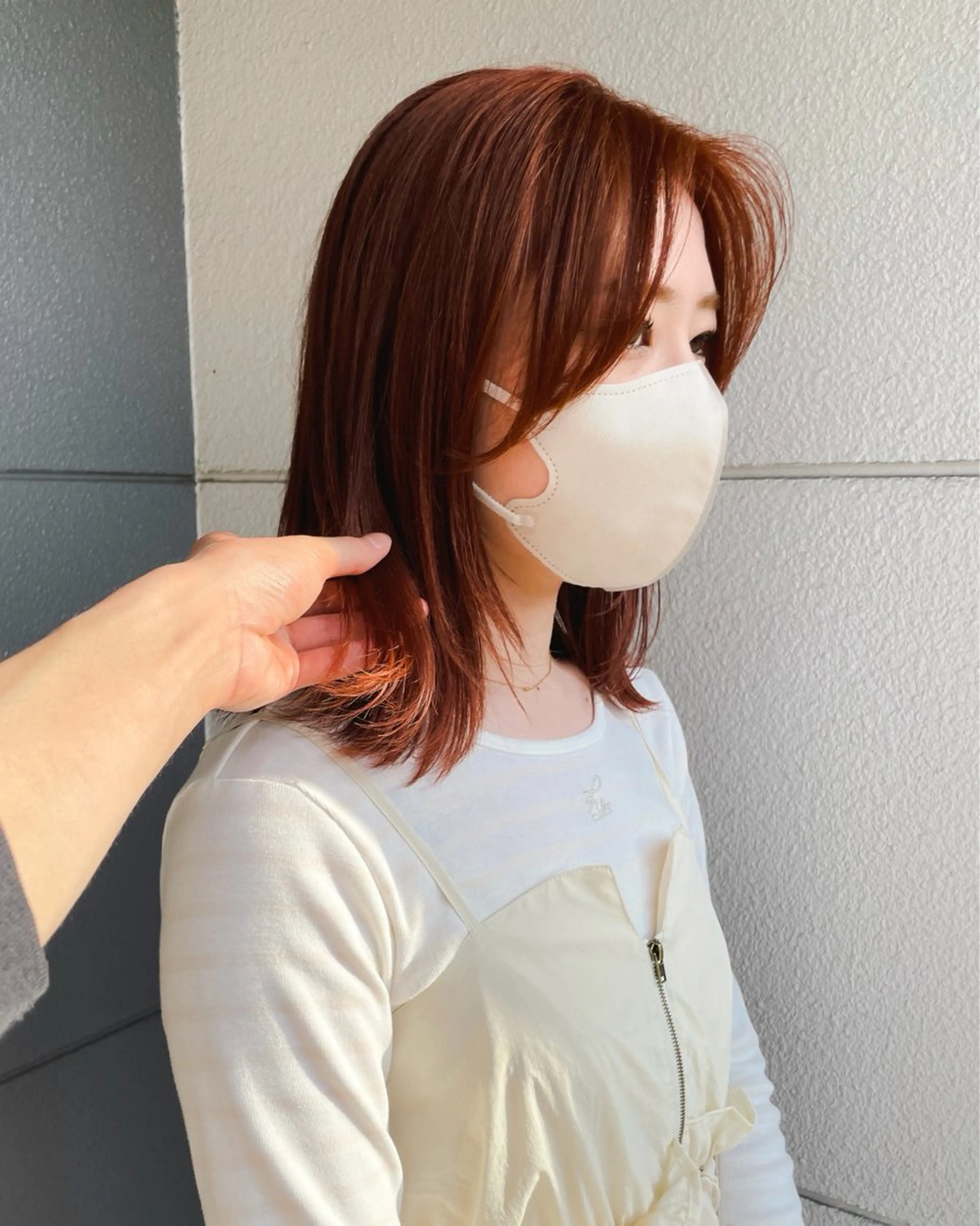 ミディアム カット ヘアカラー トリートメント yuma/ブリーチ なし/暖色カラーのヘアスタイル