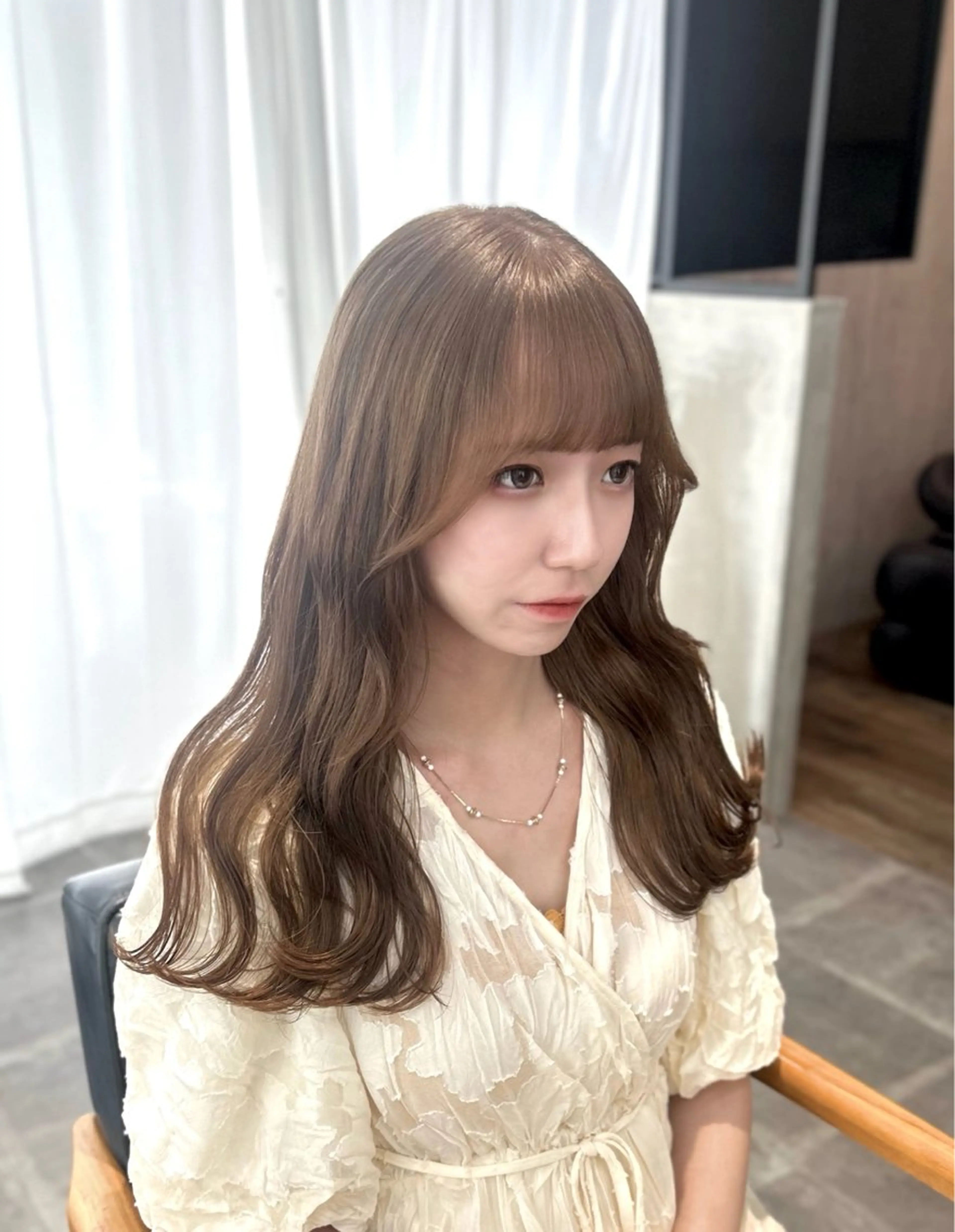 セミロング カラー 韓国×髪質改善カラー 💎hinaのヘアスタイル