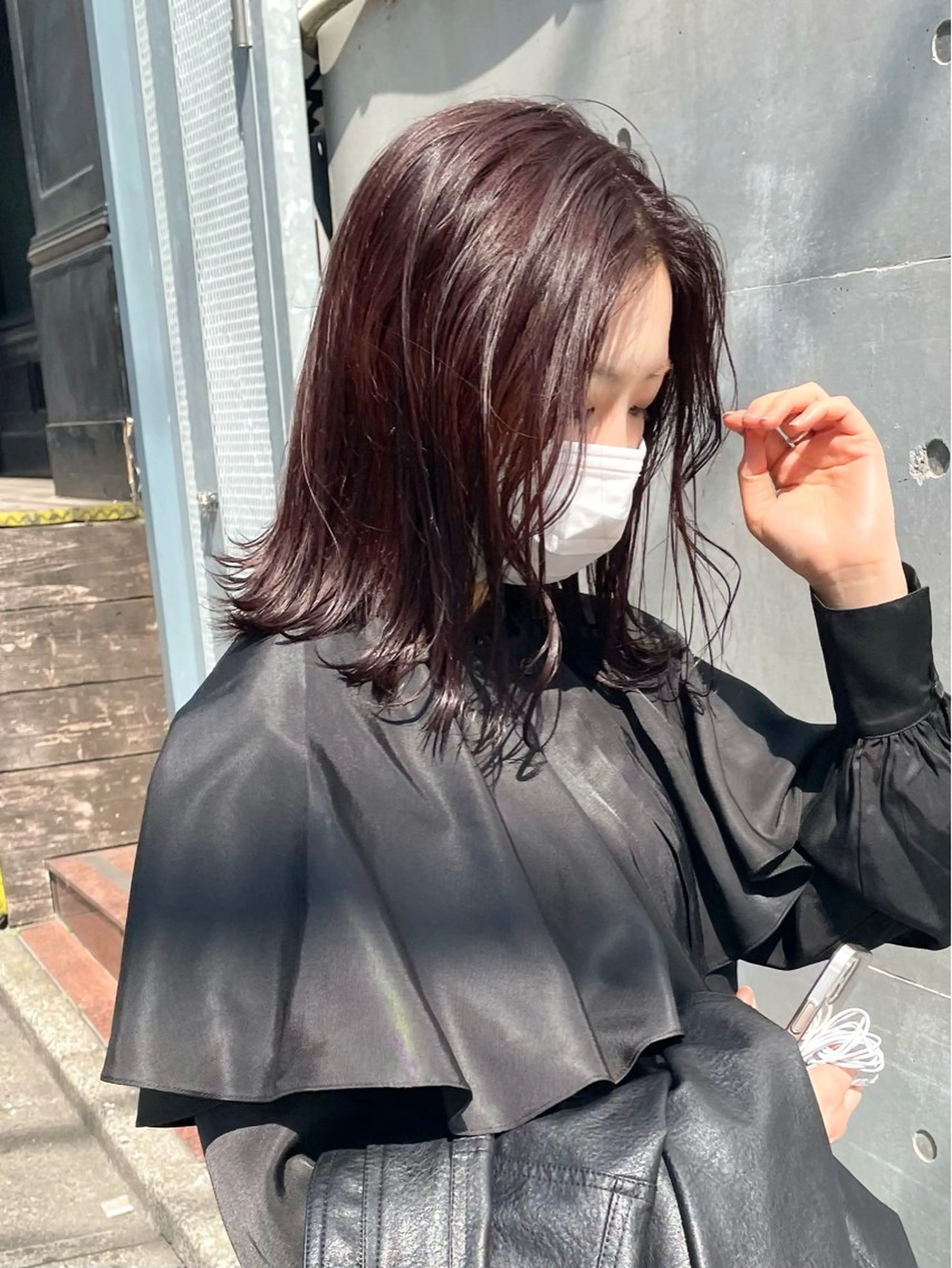 セミロング カラー ヘアアレンジ ブリーチ ボルドーカラー ブラウンカラー カシス ダブルカラー ヘアカラー トリートメント ヘアセット SALOWIN原宿ash店所属・理想のハイトーンへ 🌙サイダサキのヘアスタイル