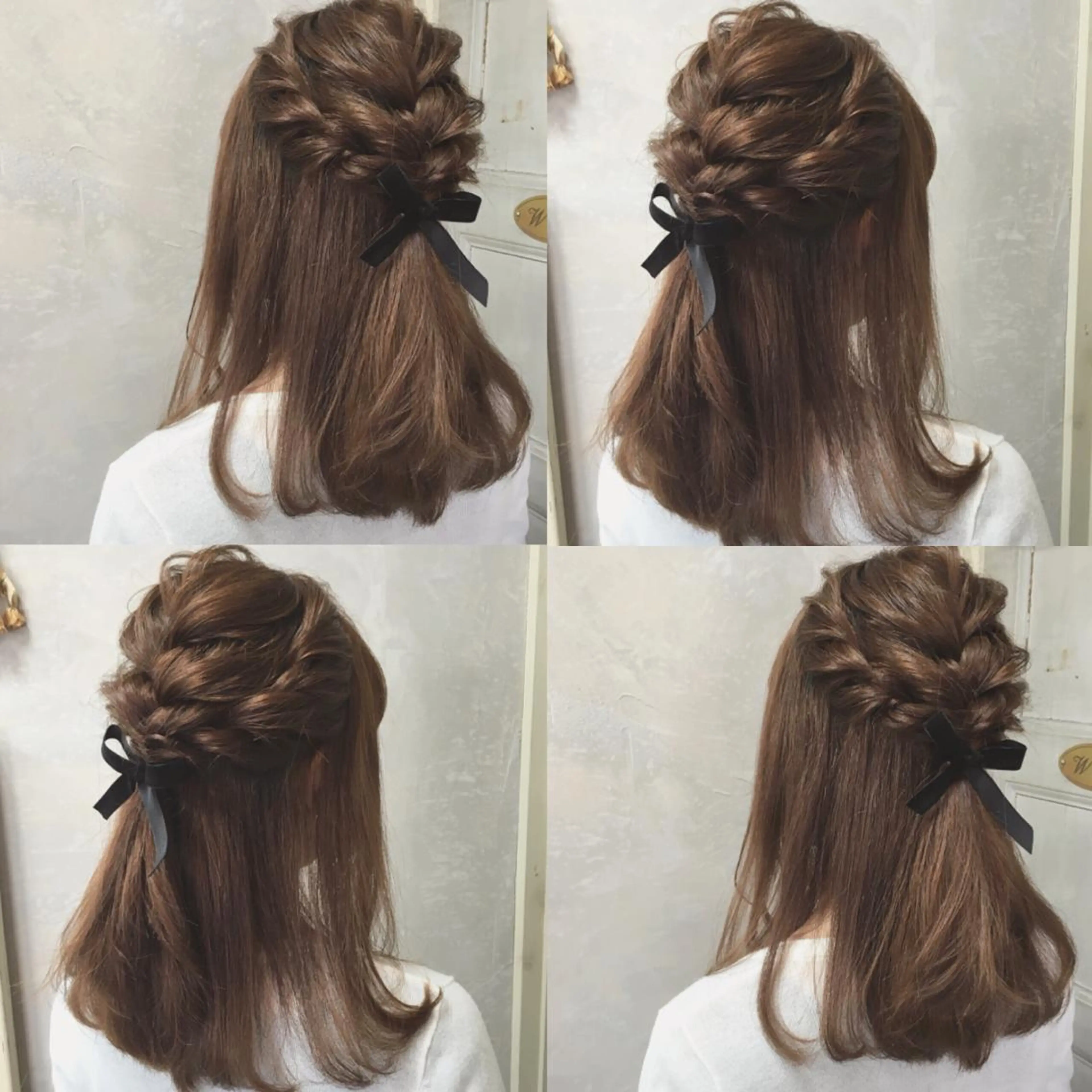 セミロング カラー ヘアアレンジ ハーフアップ 簡単アレンジ autre所属・大久保 ひでなりのヘアスタイル