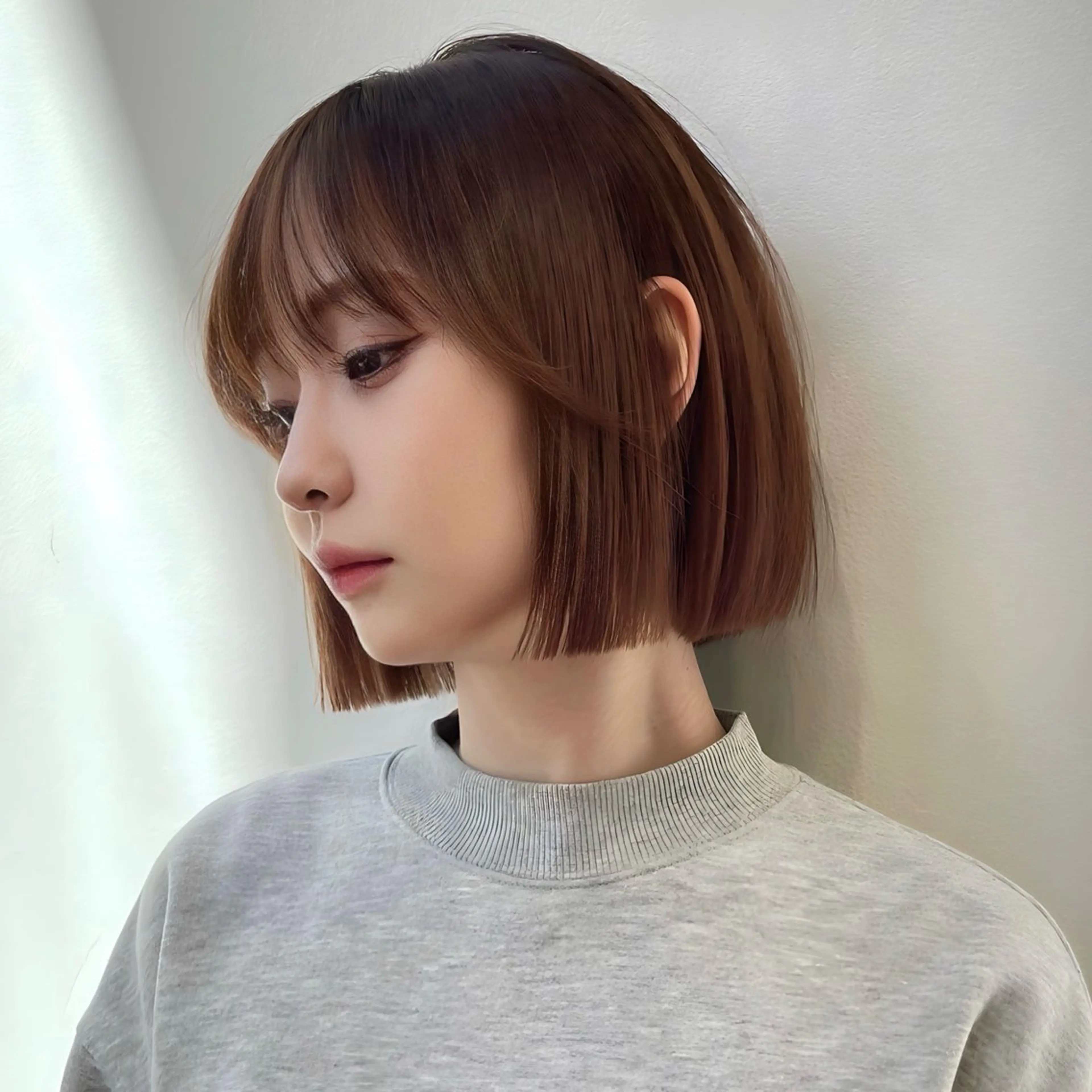 ミディアム カラー ヘアカラー トリートメント ヘアセット グレージュ/ベージュ /経堂/sana🌱のヘアスタイル