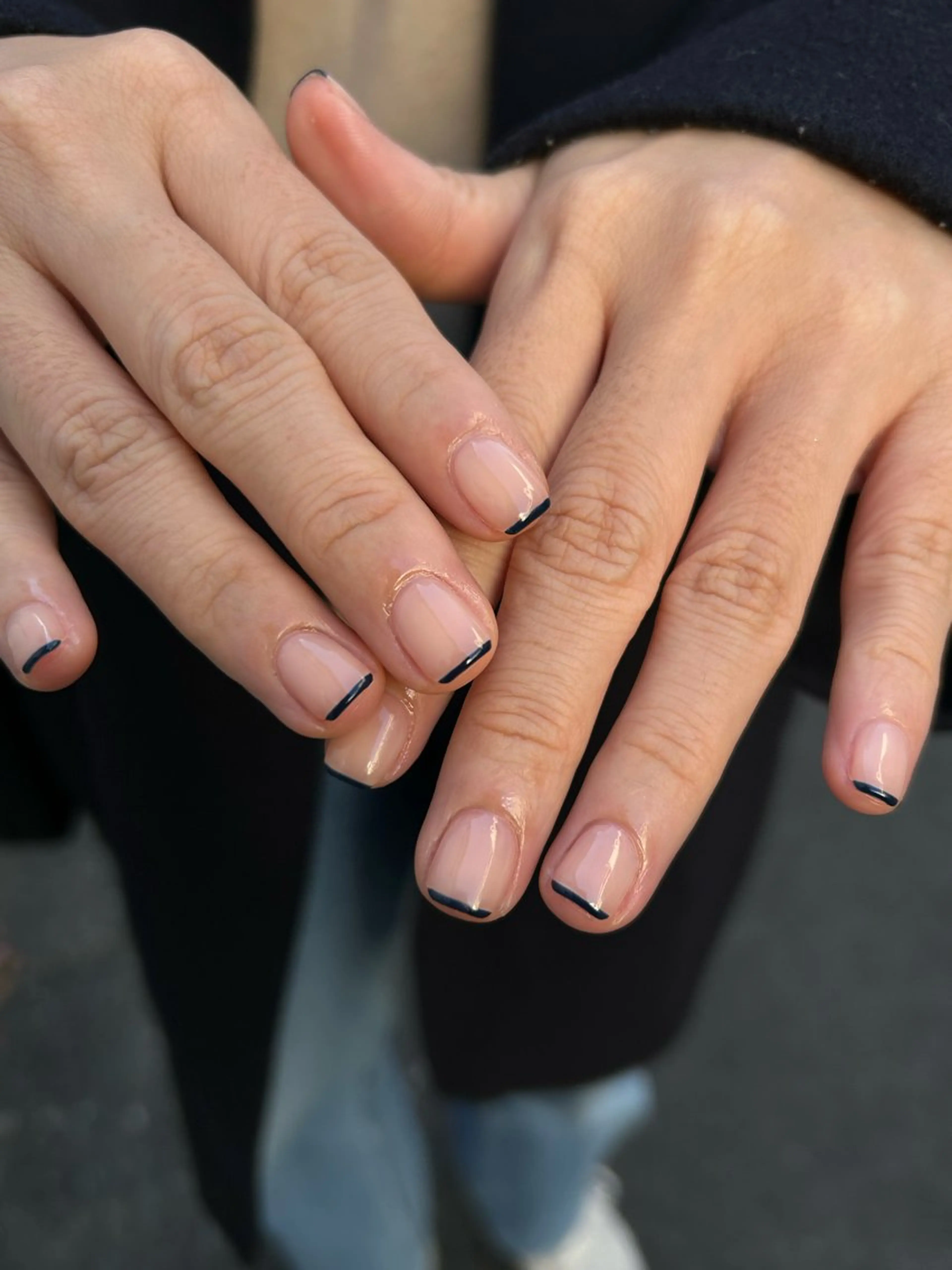 ネイル フレンチネイル ネイビー Yumi 広尾|恵比寿ネイルのネイルデザイン