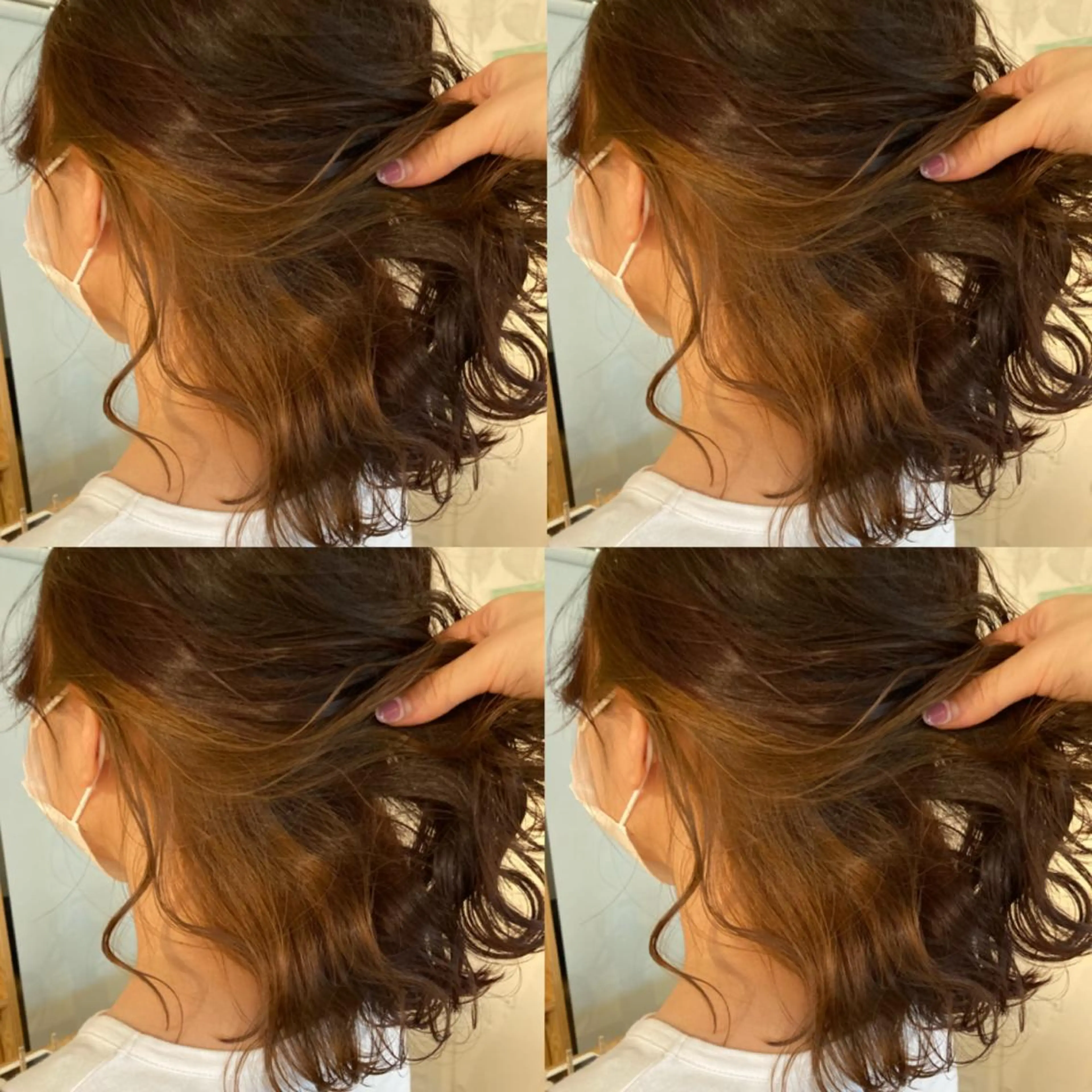 セミロング カラー ベージュカラー ブリーチ インナーカラー ブリーチなしカラー Miku❇️ フェイスレイヤーのヘアスタイル