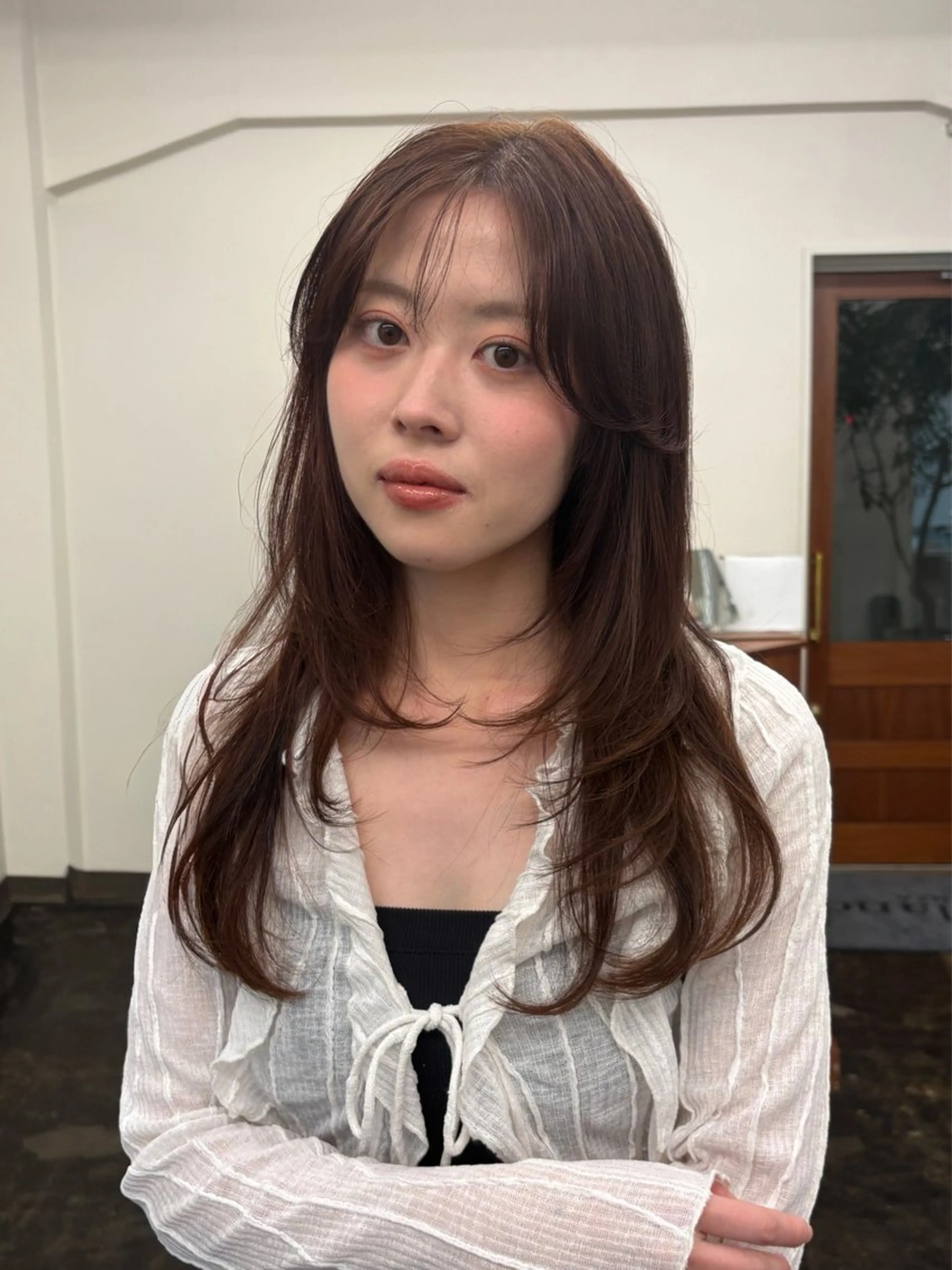 ロング カット ヘアカラー トリートメント レイヤー/顔周り/ 透明感/ののか💞のヘアスタイル