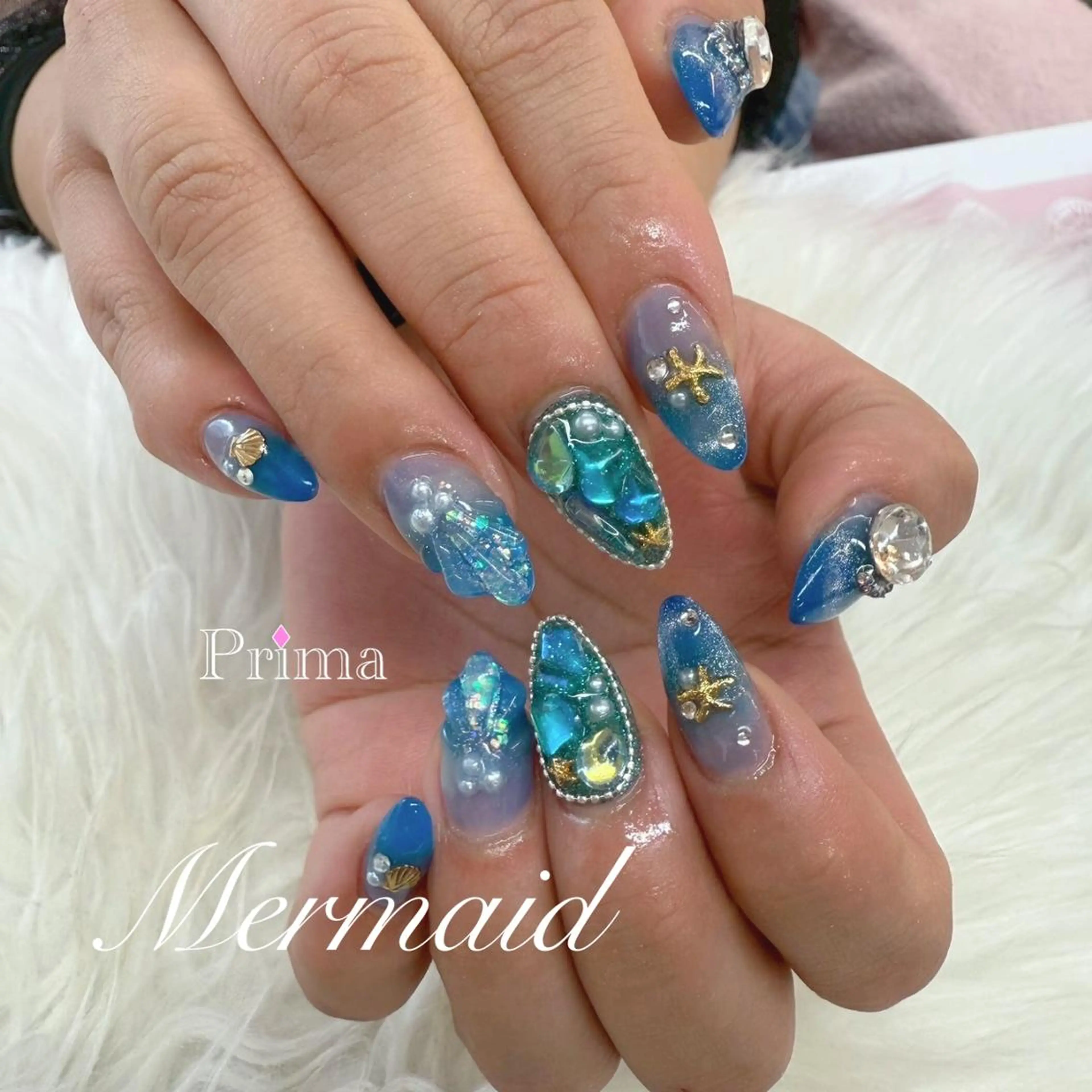 ネイル 夏ネイル Prima💎 スカルプ💎アートのネイルデザイン