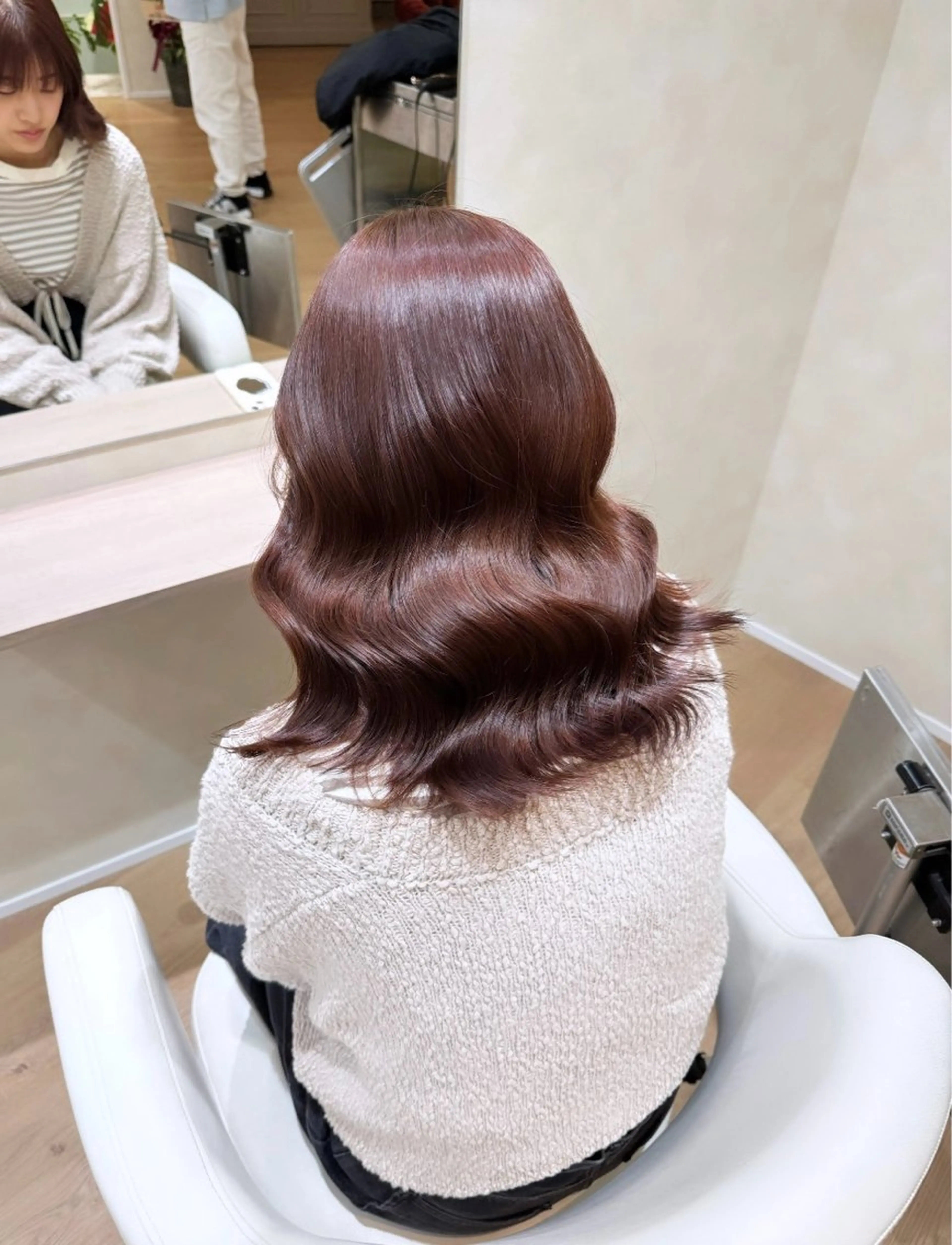 セミロング ピンクブラウン 透明感カラー / 髪質改善 小川泰輝のヘアスタイル