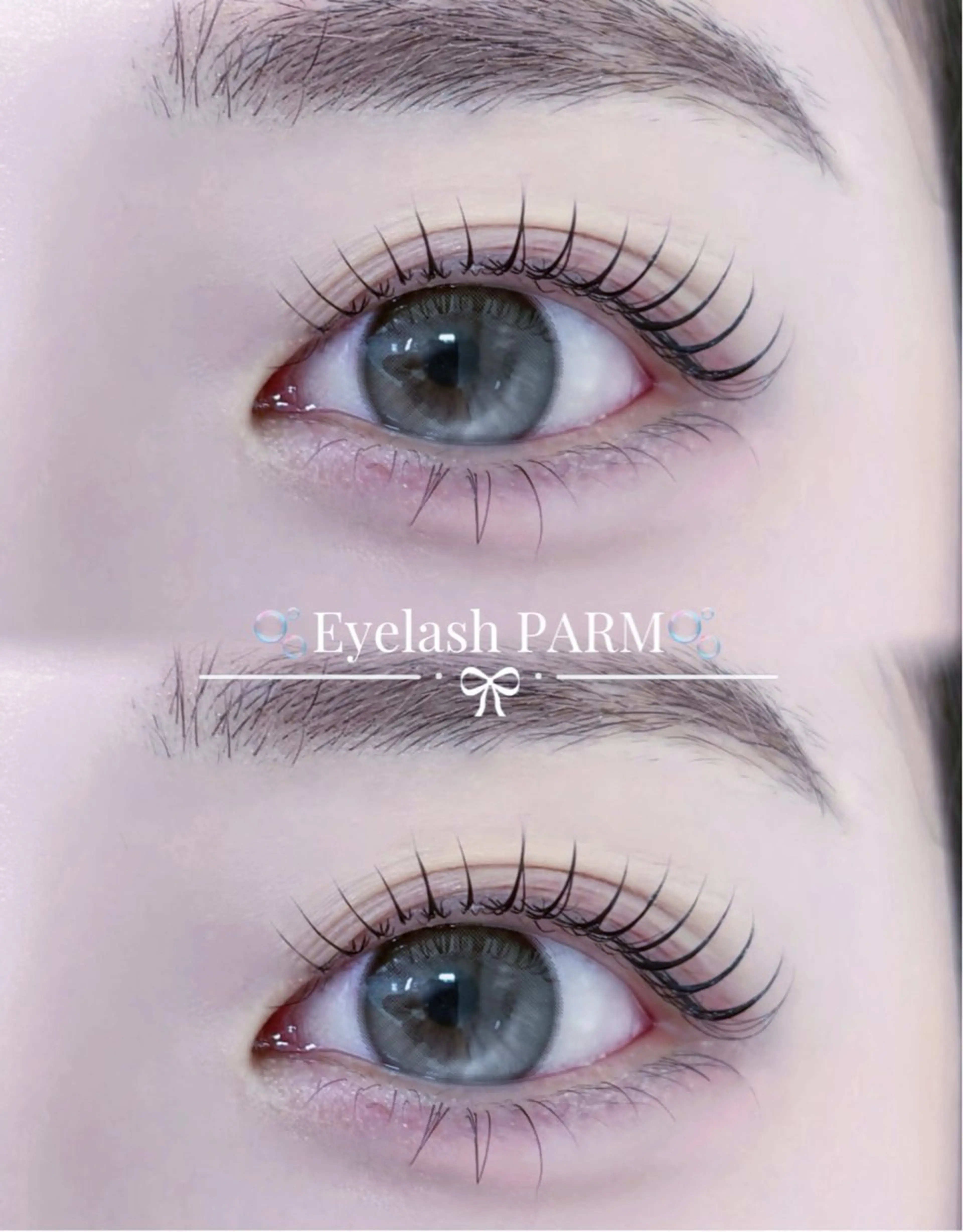 🩶流行りの韓国風束感まつ毛パーマ🫧🪄美容液コーティング付き˚✧₊の写真