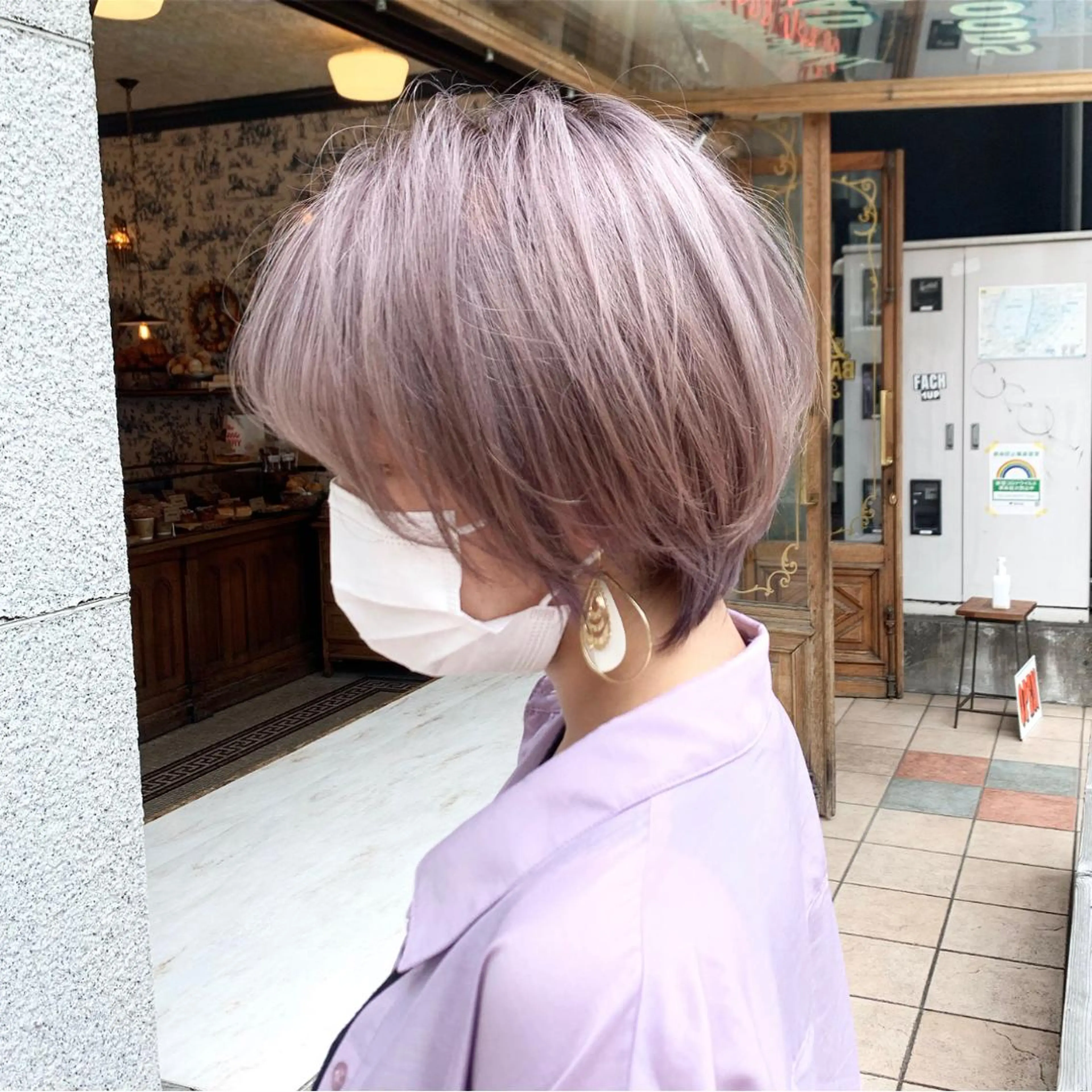 ショート カラー ヘアアレンジ ハイトーン/美髪矯正 🍃大江拓実のヘアスタイル