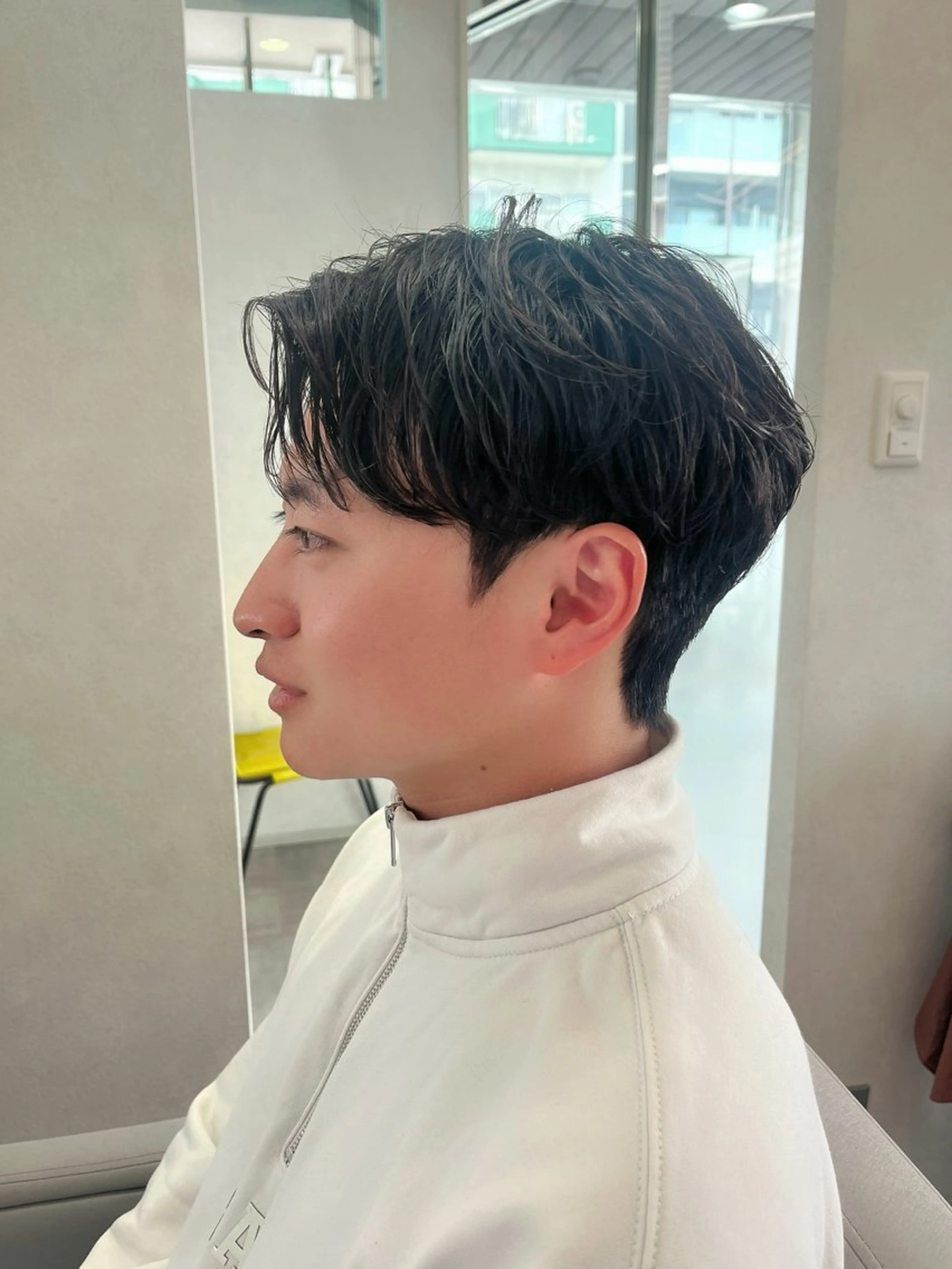 ショート パーマ メンズ ダウンパーマ メンズパーマ カット パーマ トリートメント ヘッドスパ 水島 悠香子のヘアスタイル